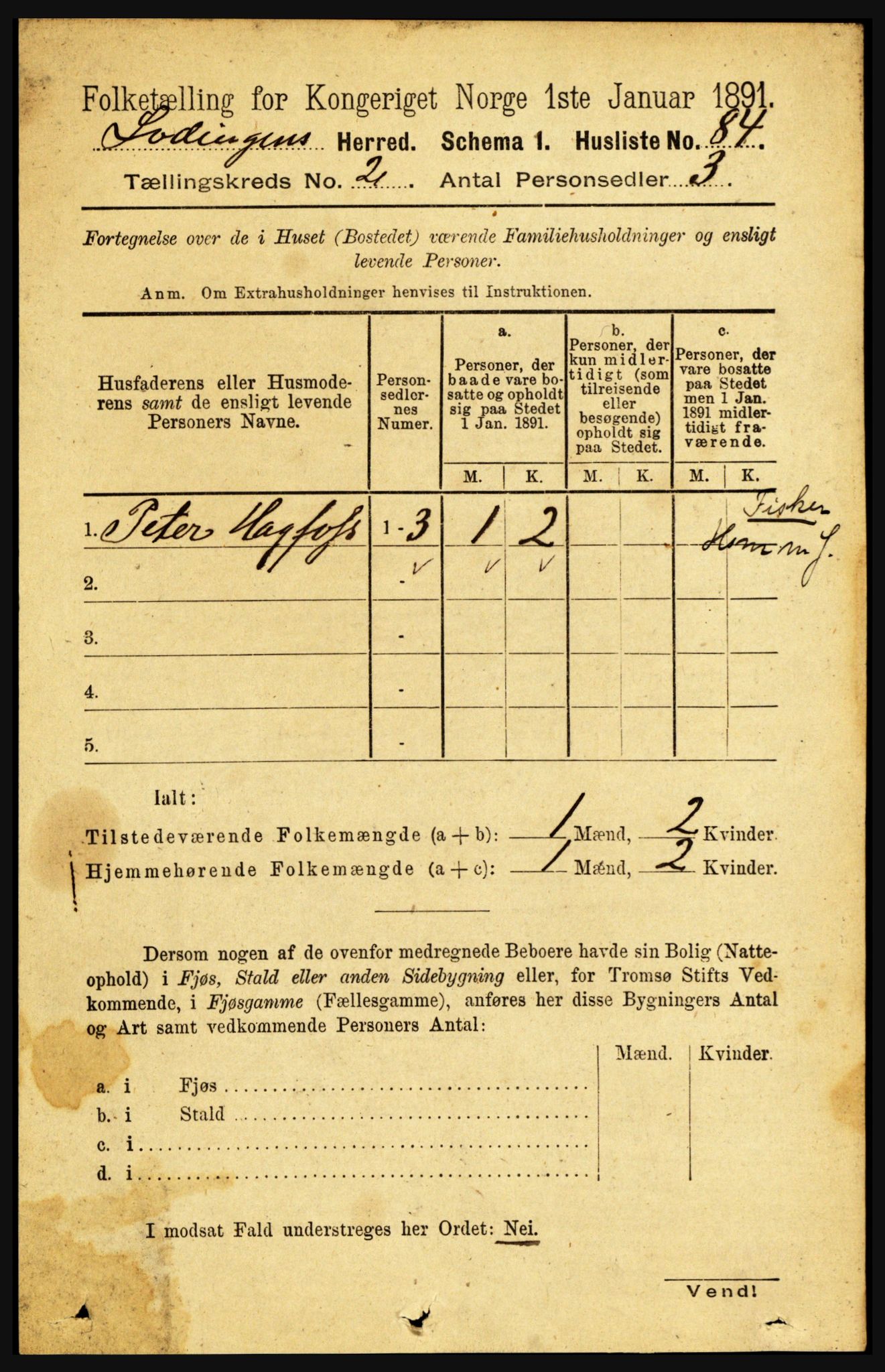 RA, Folketelling 1891 for 1851 Lødingen herred, 1891, s. 730