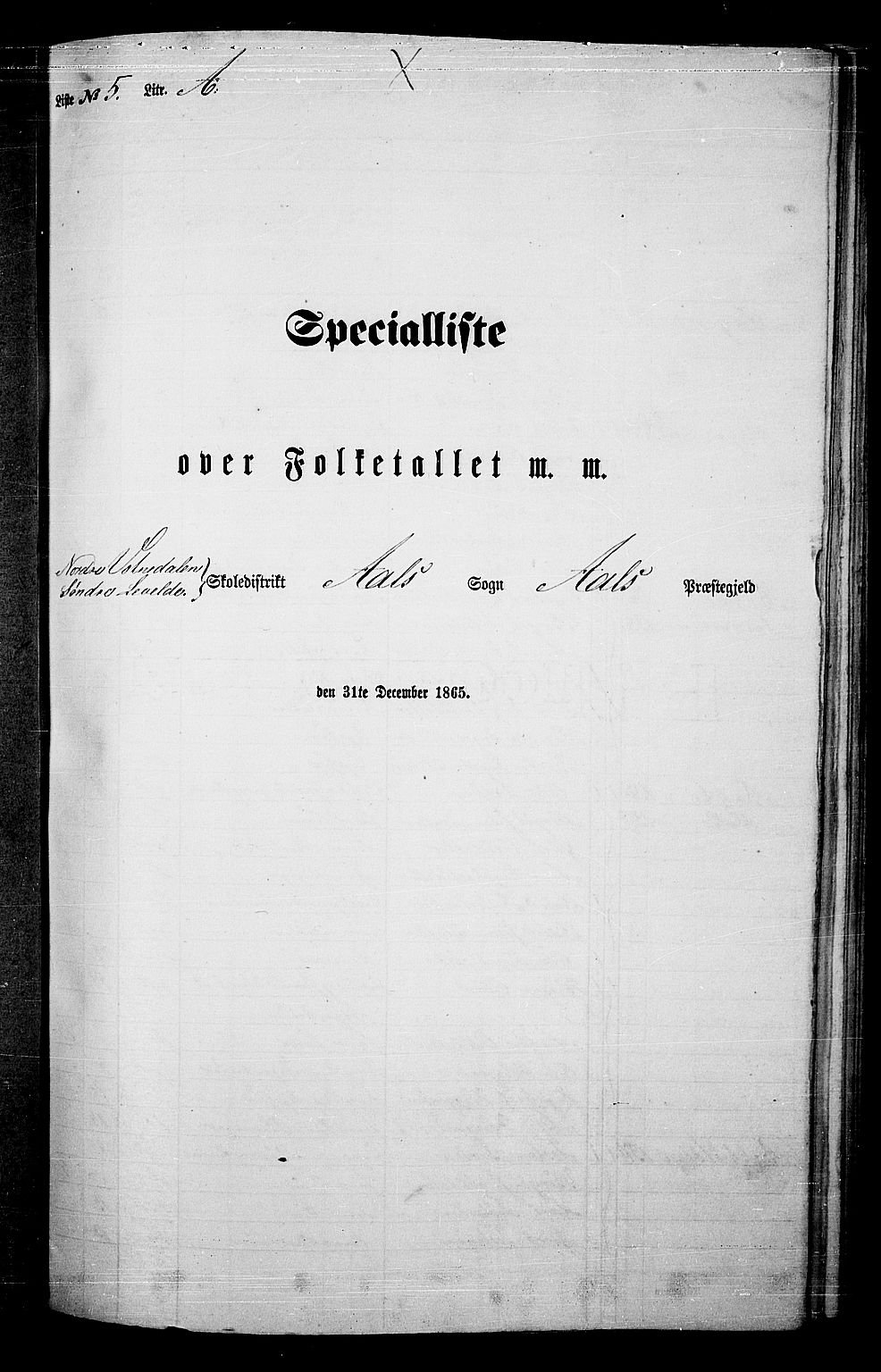 RA, Folketelling 1865 for 0619P Ål prestegjeld, 1865, s. 92