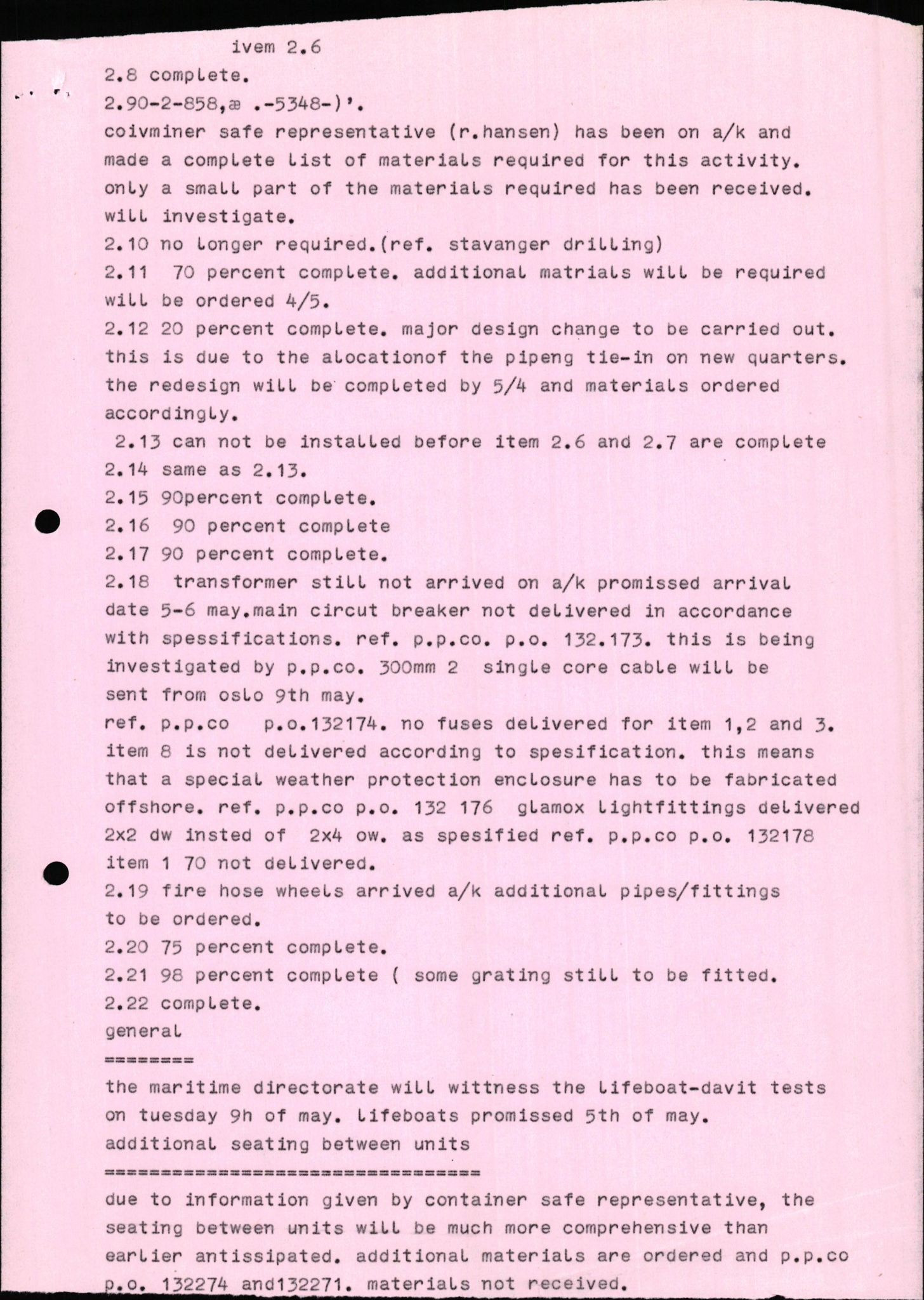 Pa 1503 - Stavanger Drilling AS, AV/SAST-A-101906/2/E/Eb/Eba/L0010: Sak og korrespondanse, 1977-1981