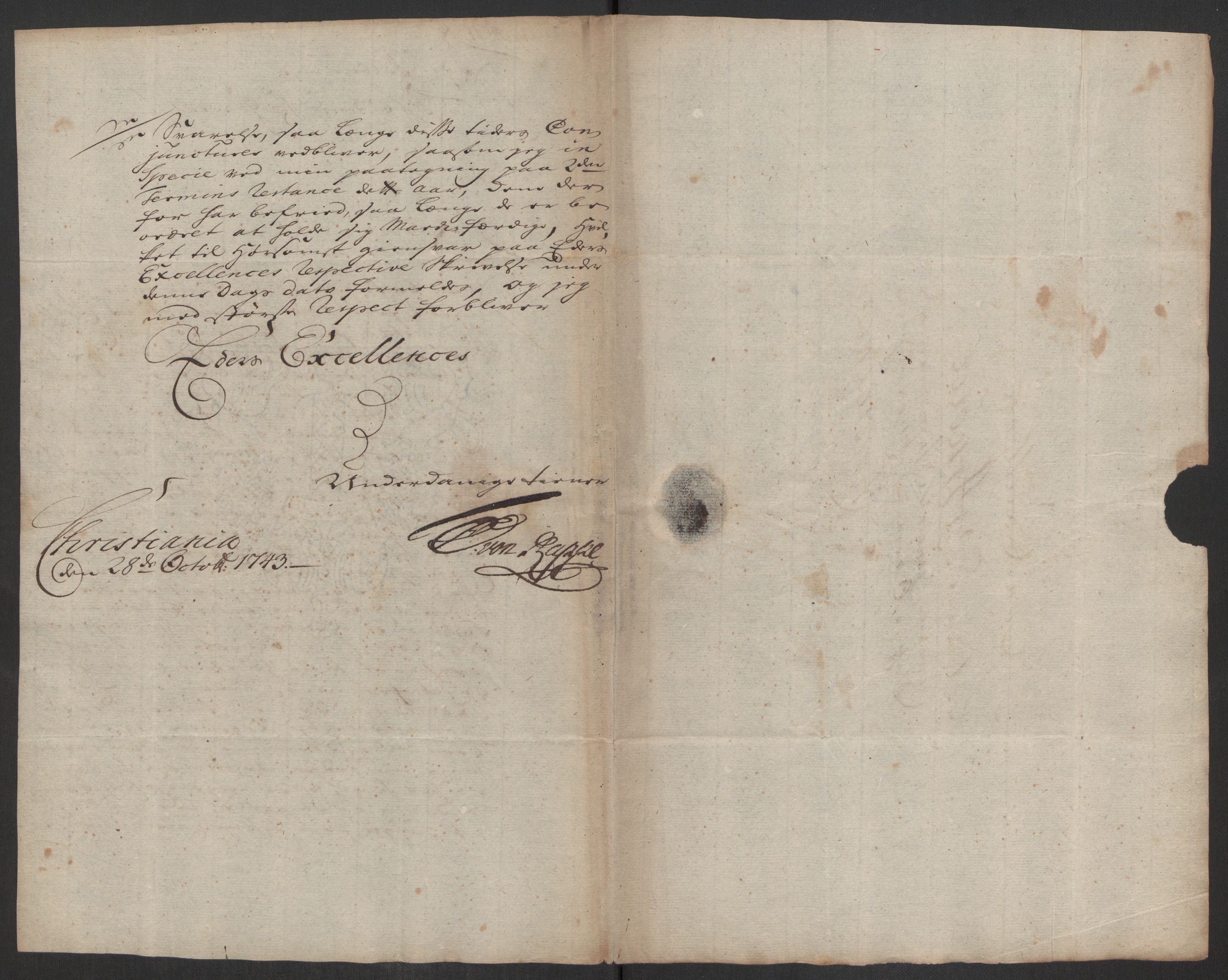 Kommanderende general (KG I) med Det norske krigsdirektorium, AV/RA-EA-5419/D/L0062: Stattholderens, stiftamtmenns og amtmenns brev, 1741-1745, s. 207