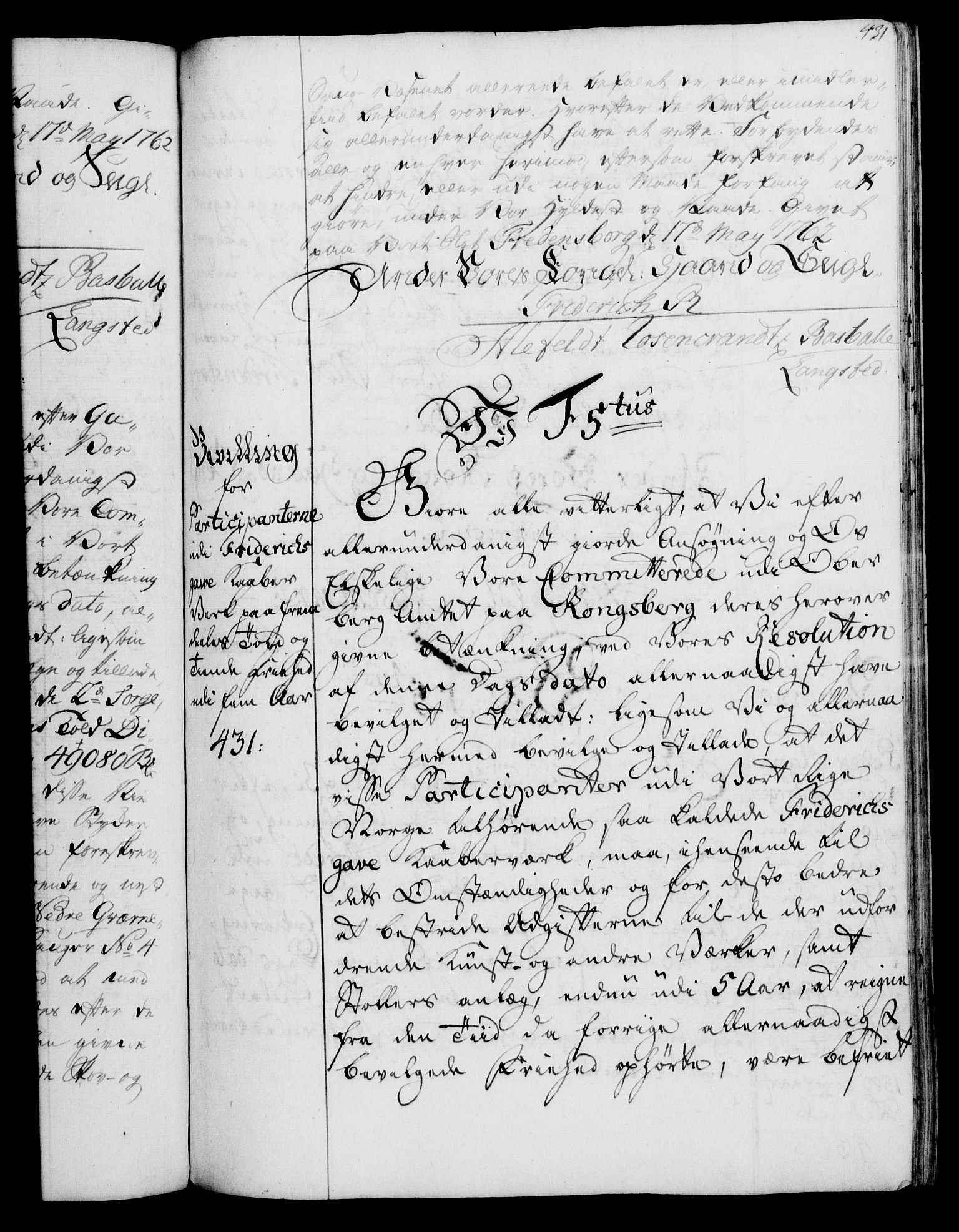 Rentekammeret, Kammerkanselliet, AV/RA-EA-3111/G/Gg/Gga/L0007: Norsk ekspedisjonsprotokoll med register (merket RK 53.7), 1759-1768, s. 431