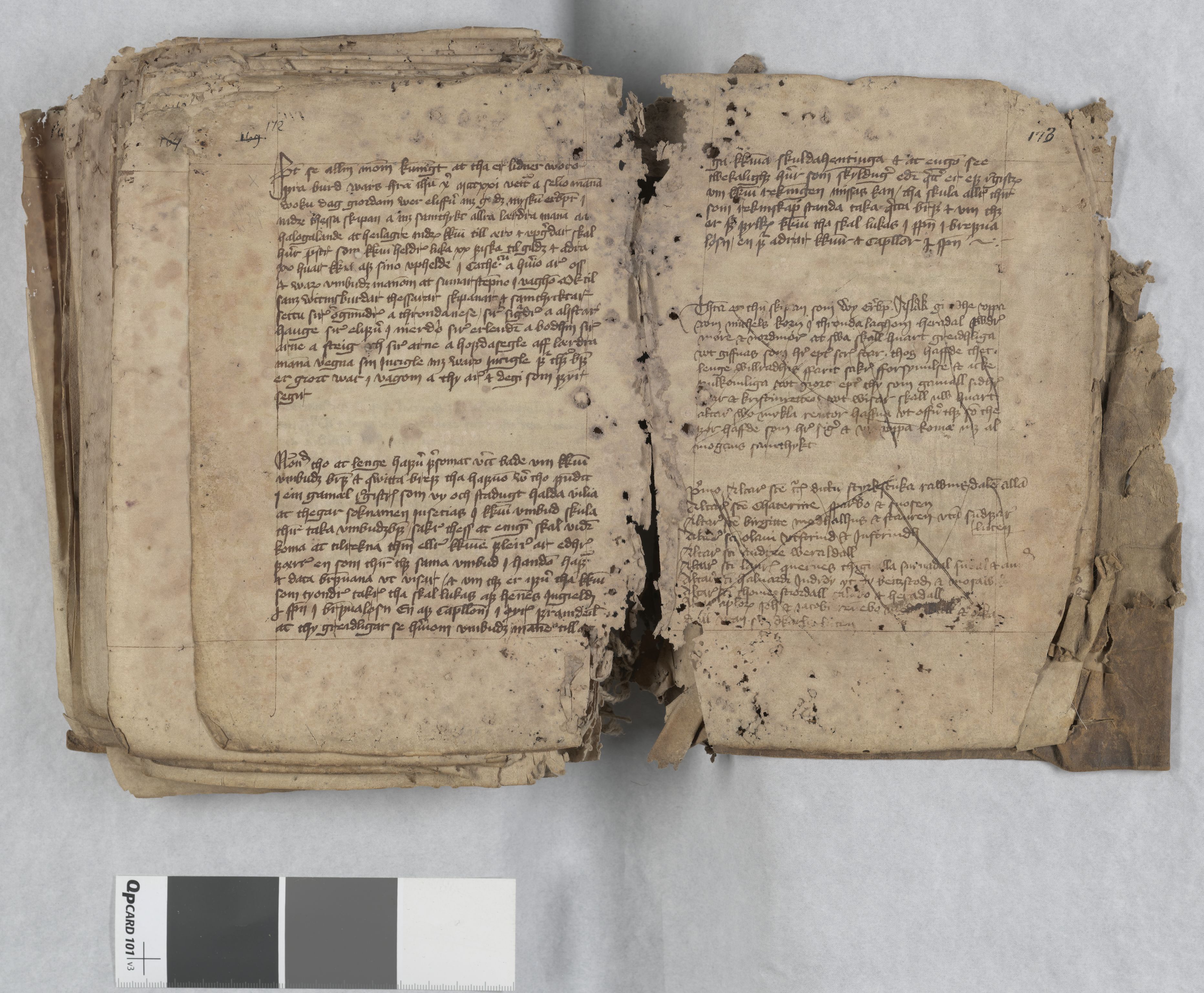 Riksarkivets diplomsamling, AV/RA-EA-5965/F13/F13b/L0013: NRA dipl. München papir, nr. 4292 Aslak Bolts jordebok., 1430-1439, s. 172-173