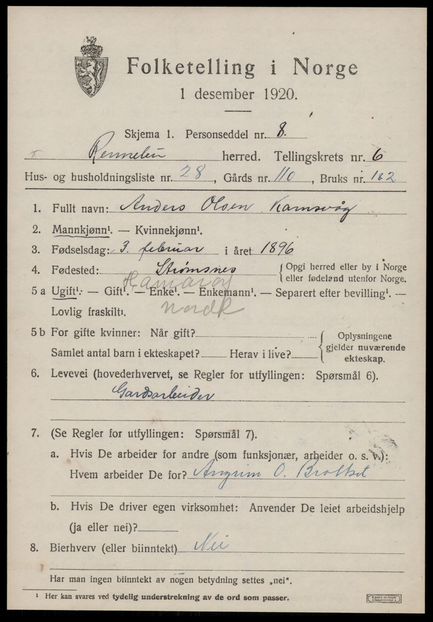 SAT, Folketelling 1920 for 1635 Rennebu herred, 1920, s. 4766