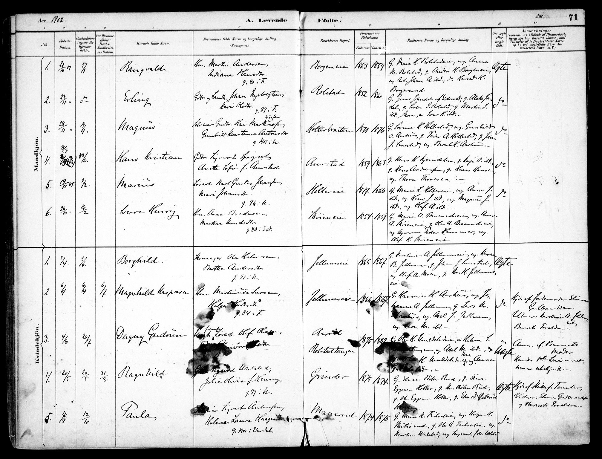 Nes prestekontor Kirkebøker, AV/SAO-A-10410/F/Fb/L0002: Ministerialbok nr. II 2, 1883-1918, s. 71