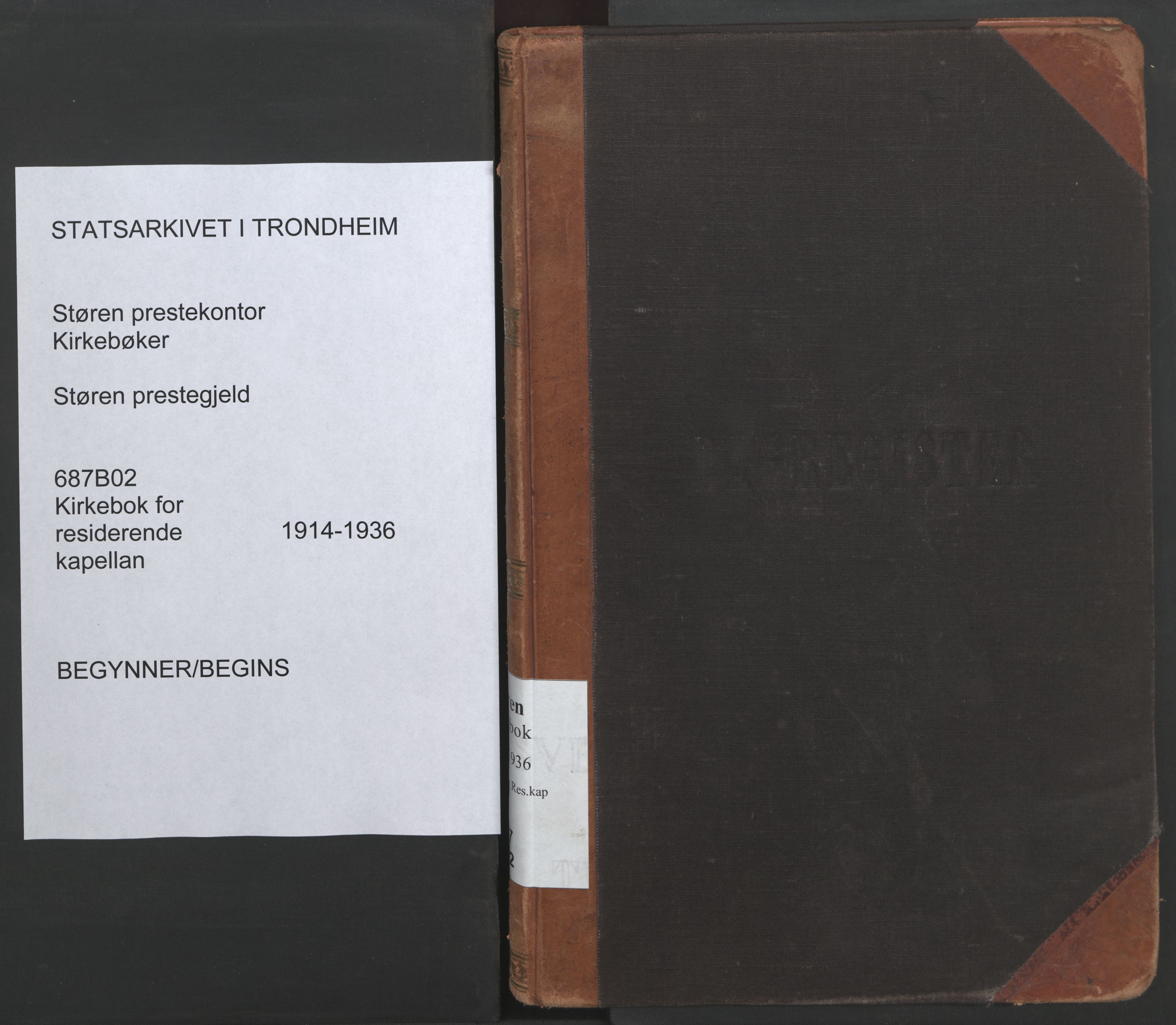 Ministerialprotokoller, klokkerbøker og fødselsregistre - Sør-Trøndelag, SAT/A-1456/687/L1013: Dagregister nr. 687B02, 1914-1936