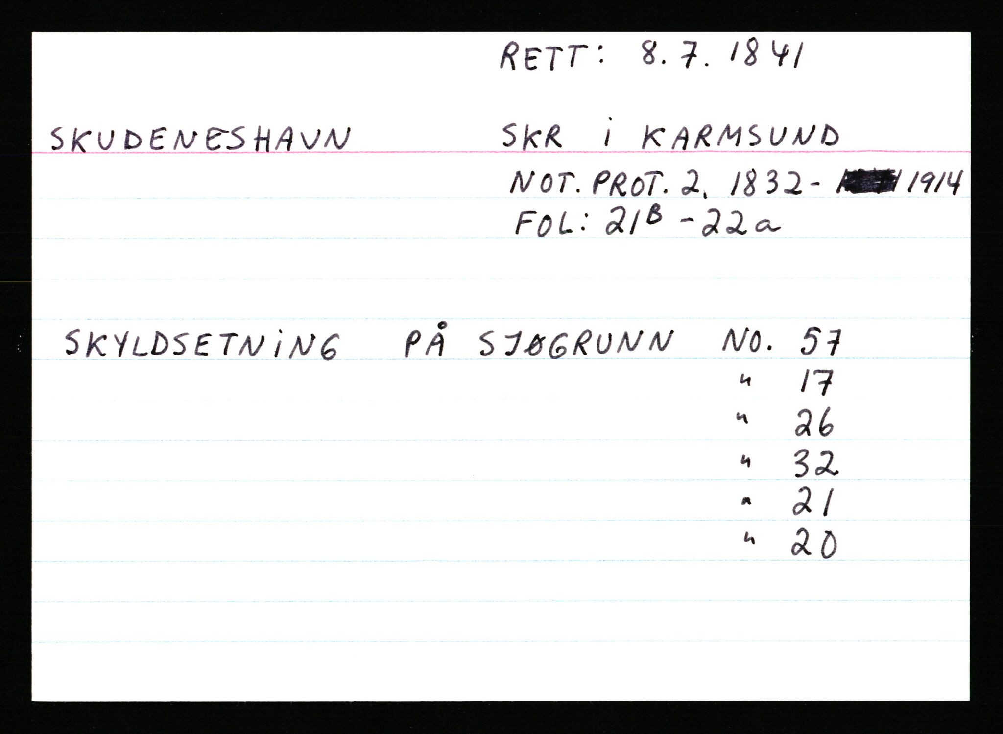 Statsarkivet i Stavanger, AV/SAST-A-101971/03/Y/Ym/L0053: Åstedskort sortert etter gårdsnavn: Skudeneshavn - Solbjør, 1600-1950, s. 60