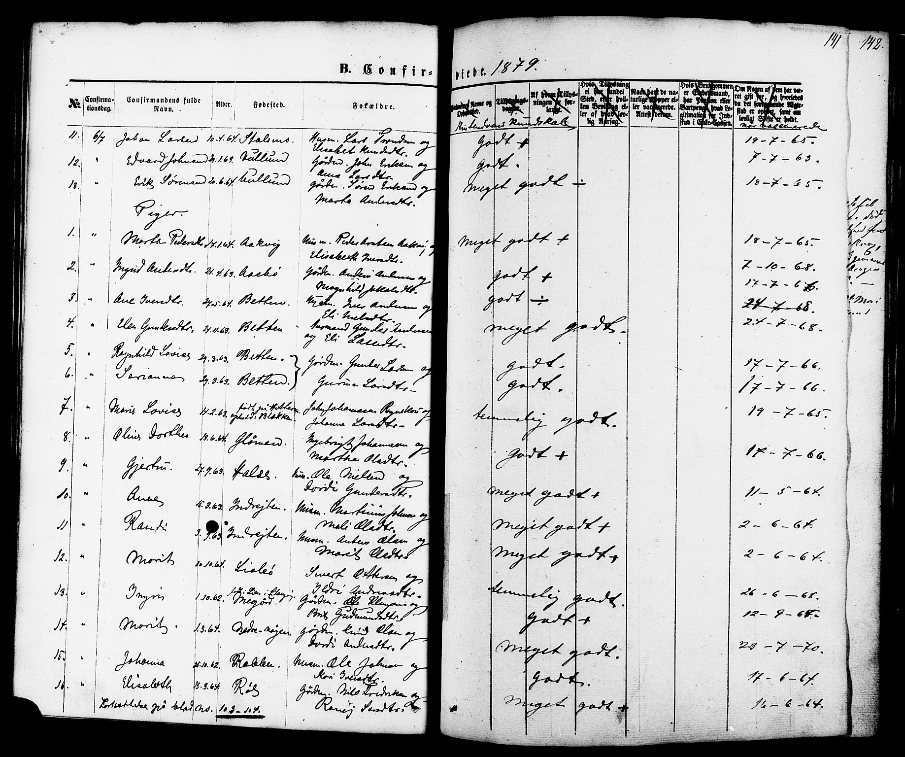 Ministerialprotokoller, klokkerbøker og fødselsregistre - Møre og Romsdal, SAT/A-1454/576/L0884: Ministerialbok nr. 576A02, 1865-1879, s. 141
