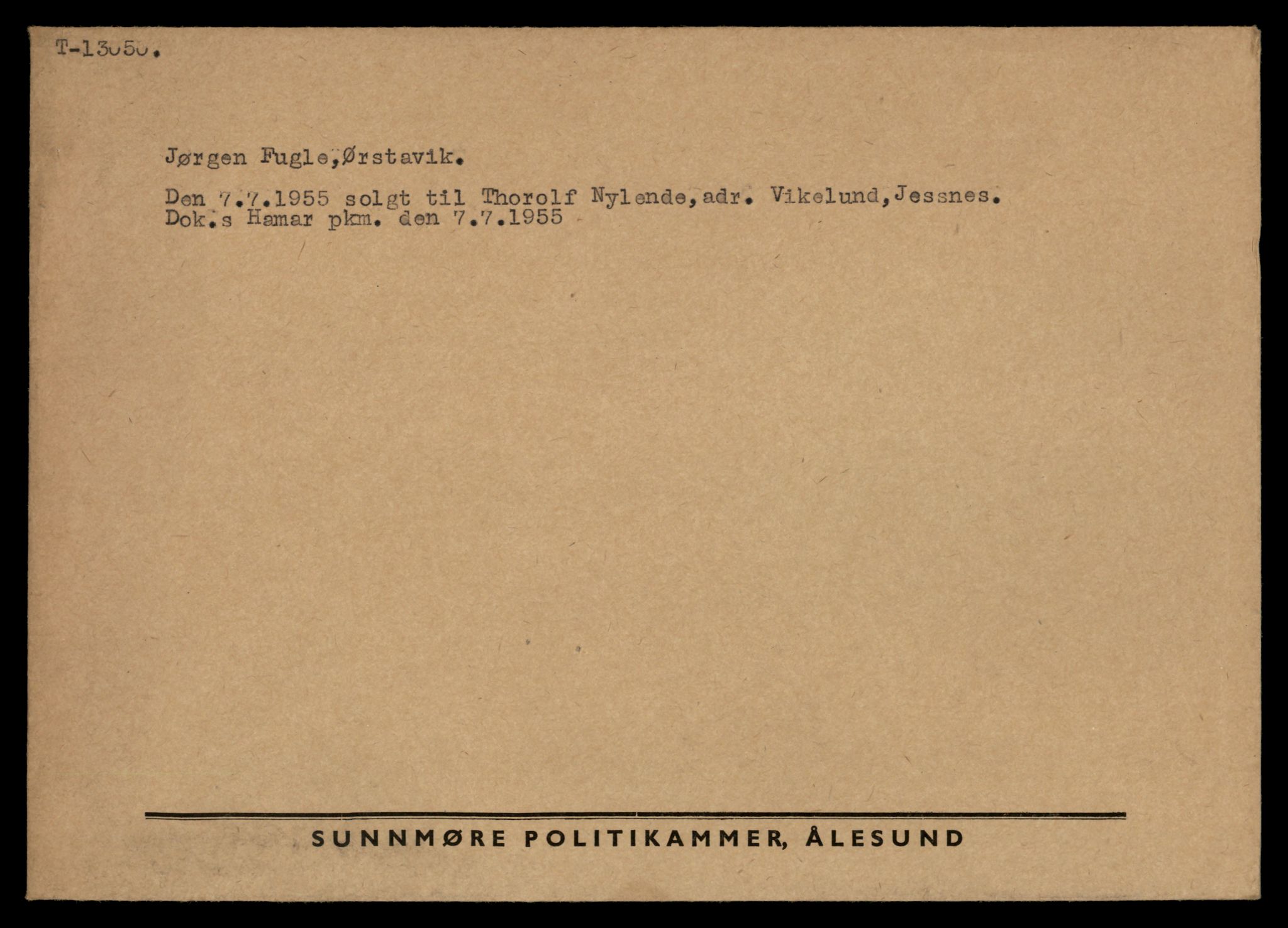 Møre og Romsdal vegkontor - Ålesund trafikkstasjon, AV/SAT-A-4099/F/Fe/L0037: Registreringskort for kjøretøy T 13031 - T 13179, 1927-1998, s. 451