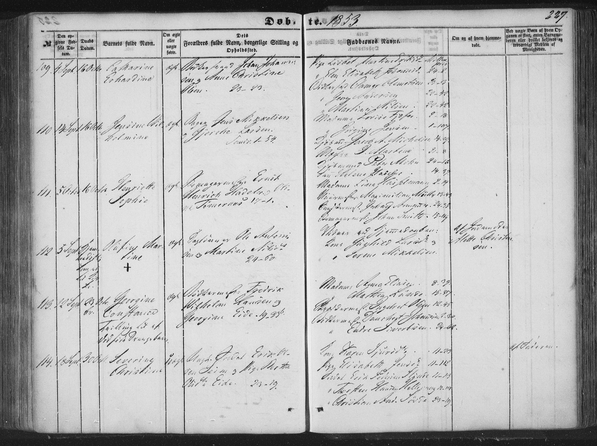 Korskirken sokneprestembete, AV/SAB-A-76101/H/Haa/L0017: Ministerialbok nr. B 3, 1851-1857, s. 227