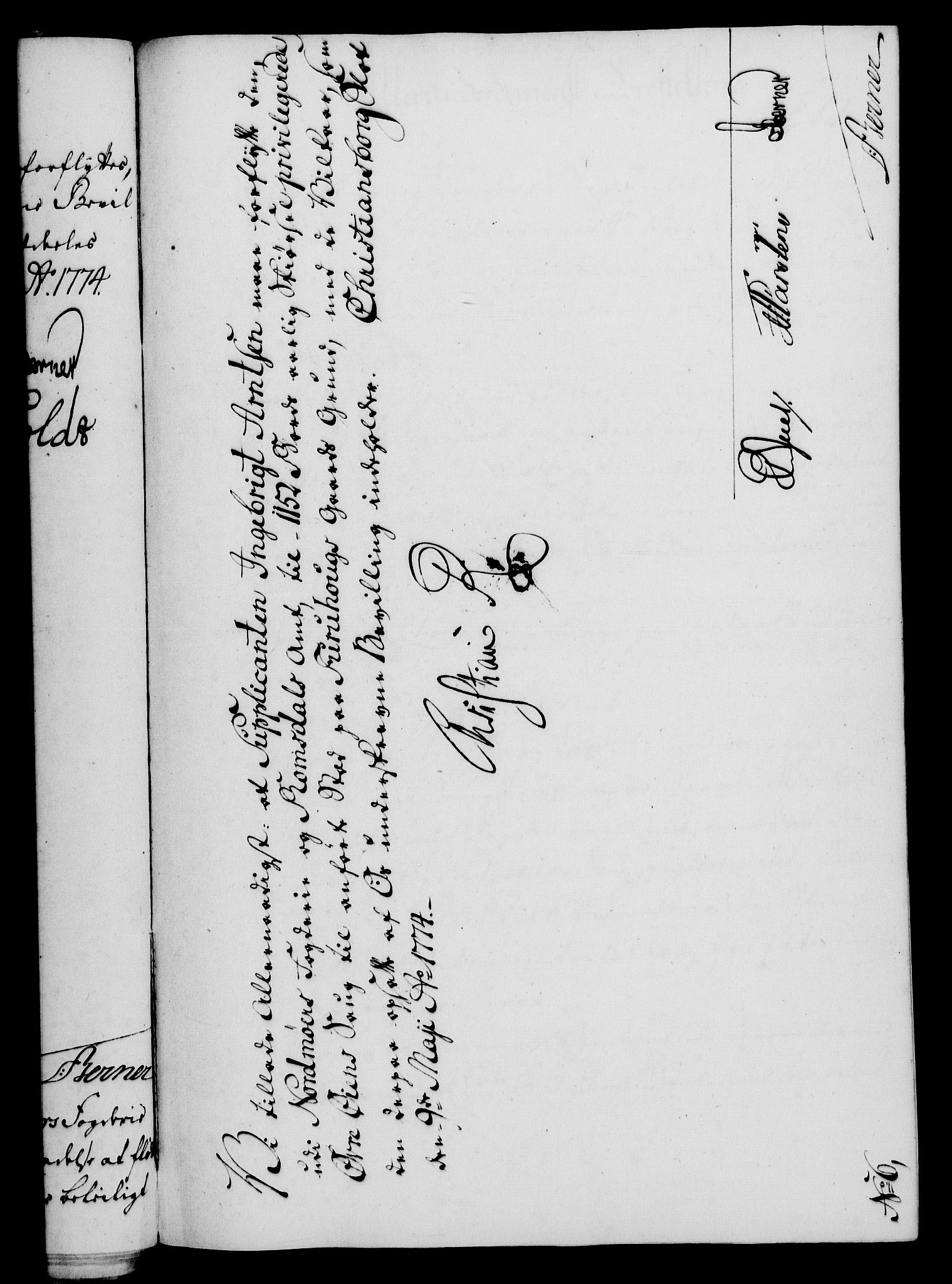 Rentekammeret, Kammerkanselliet, RA/EA-3111/G/Gf/Gfa/L0056: Norsk relasjons- og resolusjonsprotokoll (merket RK 52.56), 1774, s. 83