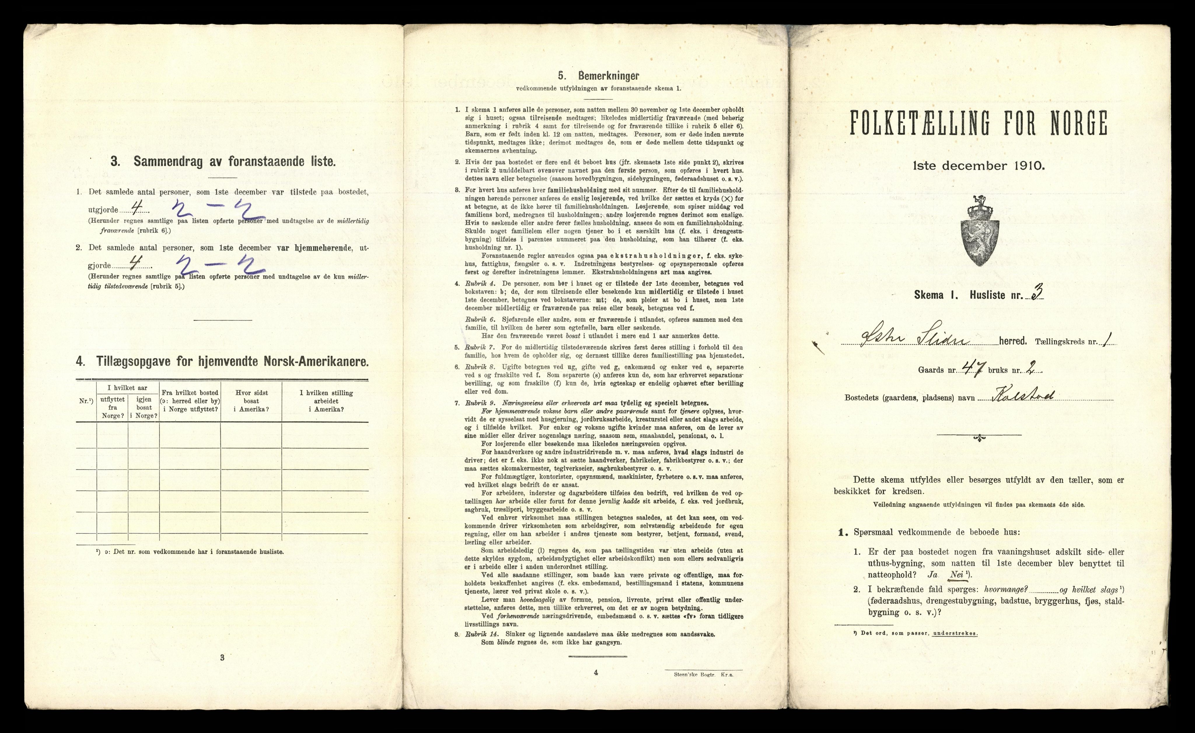 RA, Folketelling 1910 for 0544 Øystre Slidre herred, 1910, s. 44
