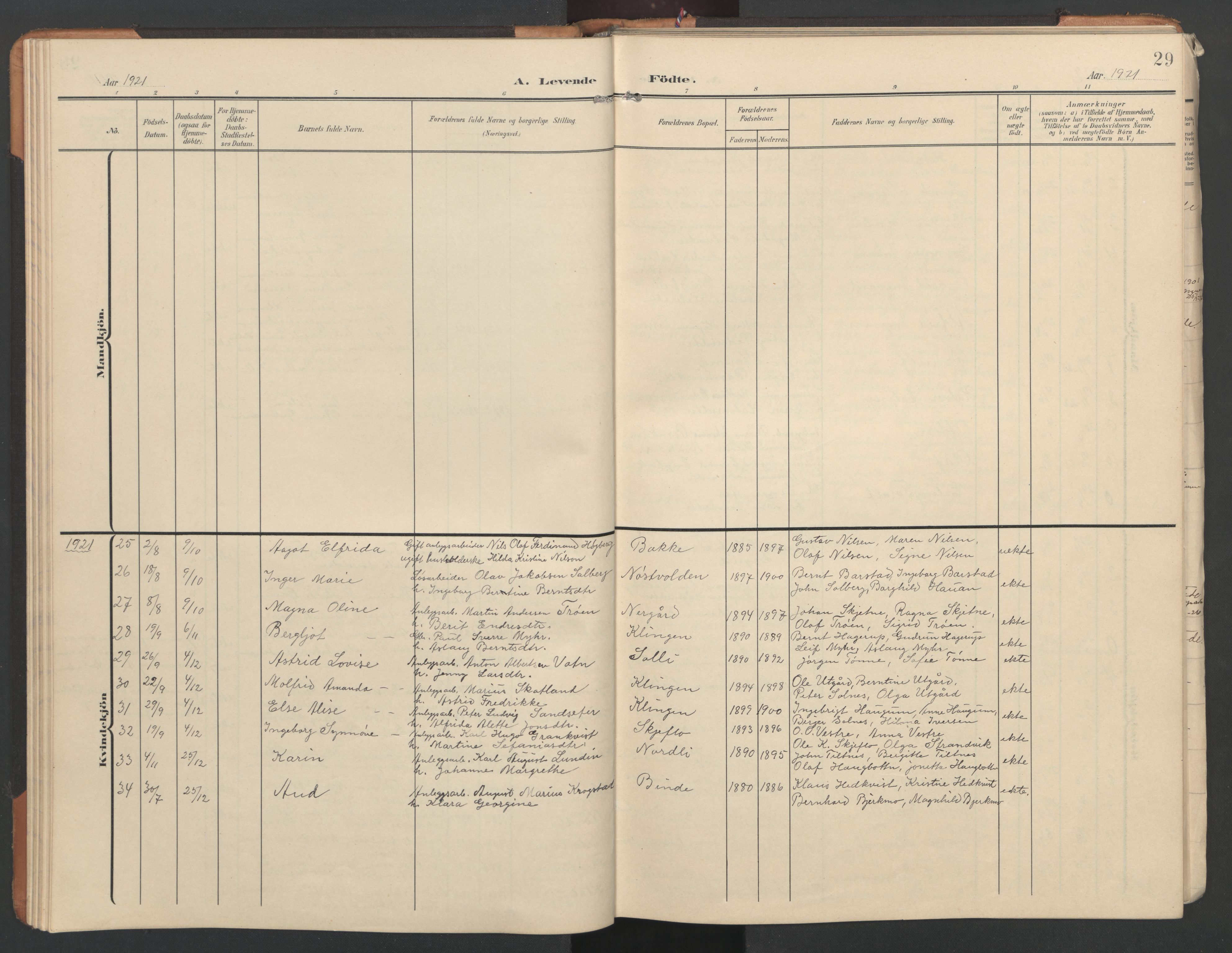 Ministerialprotokoller, klokkerbøker og fødselsregistre - Nord-Trøndelag, SAT/A-1458/746/L0455: Klokkerbok nr. 746C01, 1908-1933, s. 29