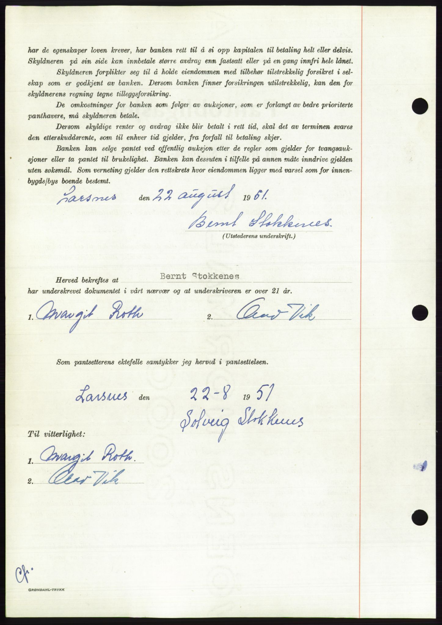 Søre Sunnmøre sorenskriveri, AV/SAT-A-4122/1/2/2C/L0120: Pantebok nr. 8B, 1951-1951, Dagboknr: 1575/1951