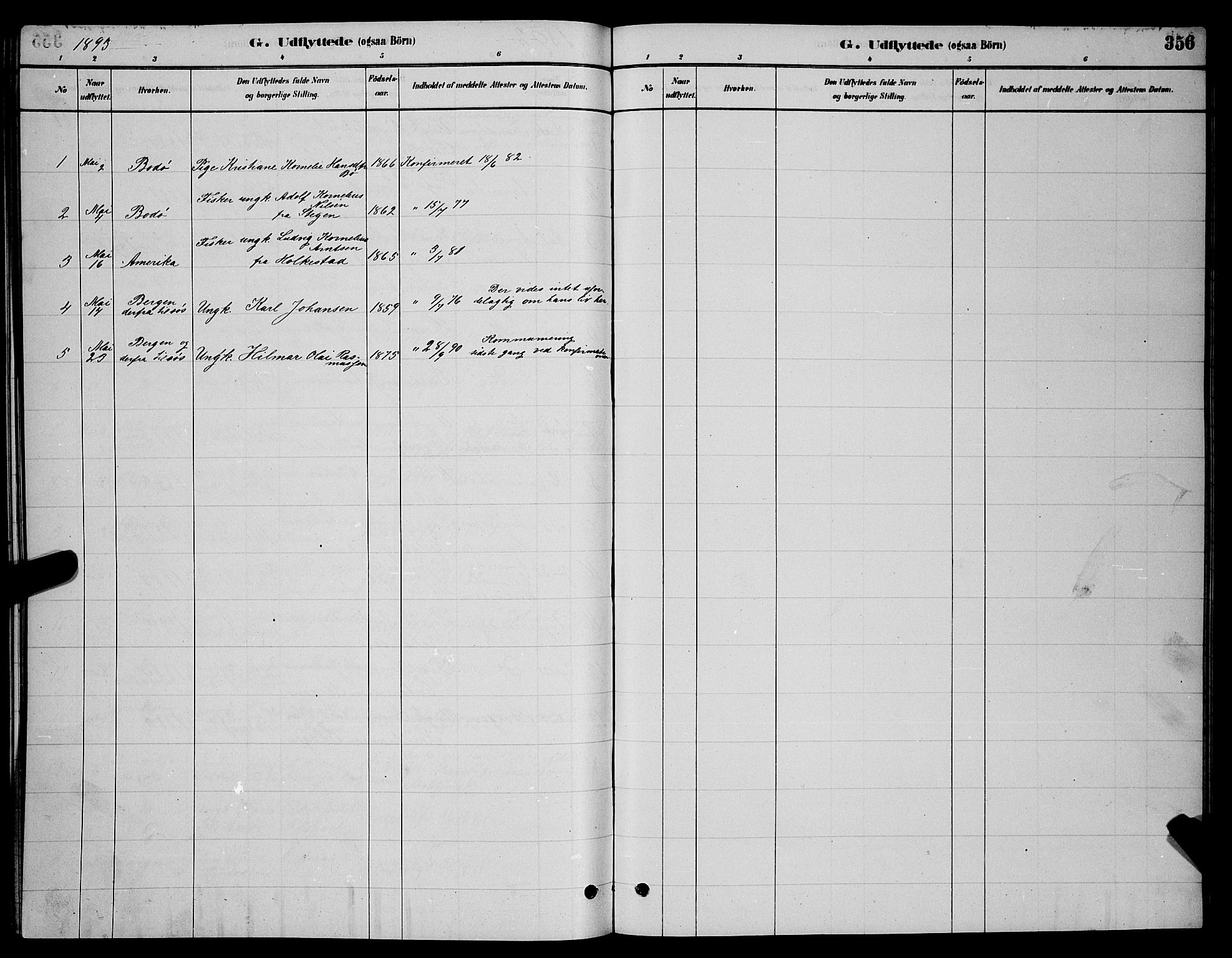 Ministerialprotokoller, klokkerbøker og fødselsregistre - Nordland, AV/SAT-A-1459/855/L0816: Klokkerbok nr. 855C05, 1879-1894, s. 356