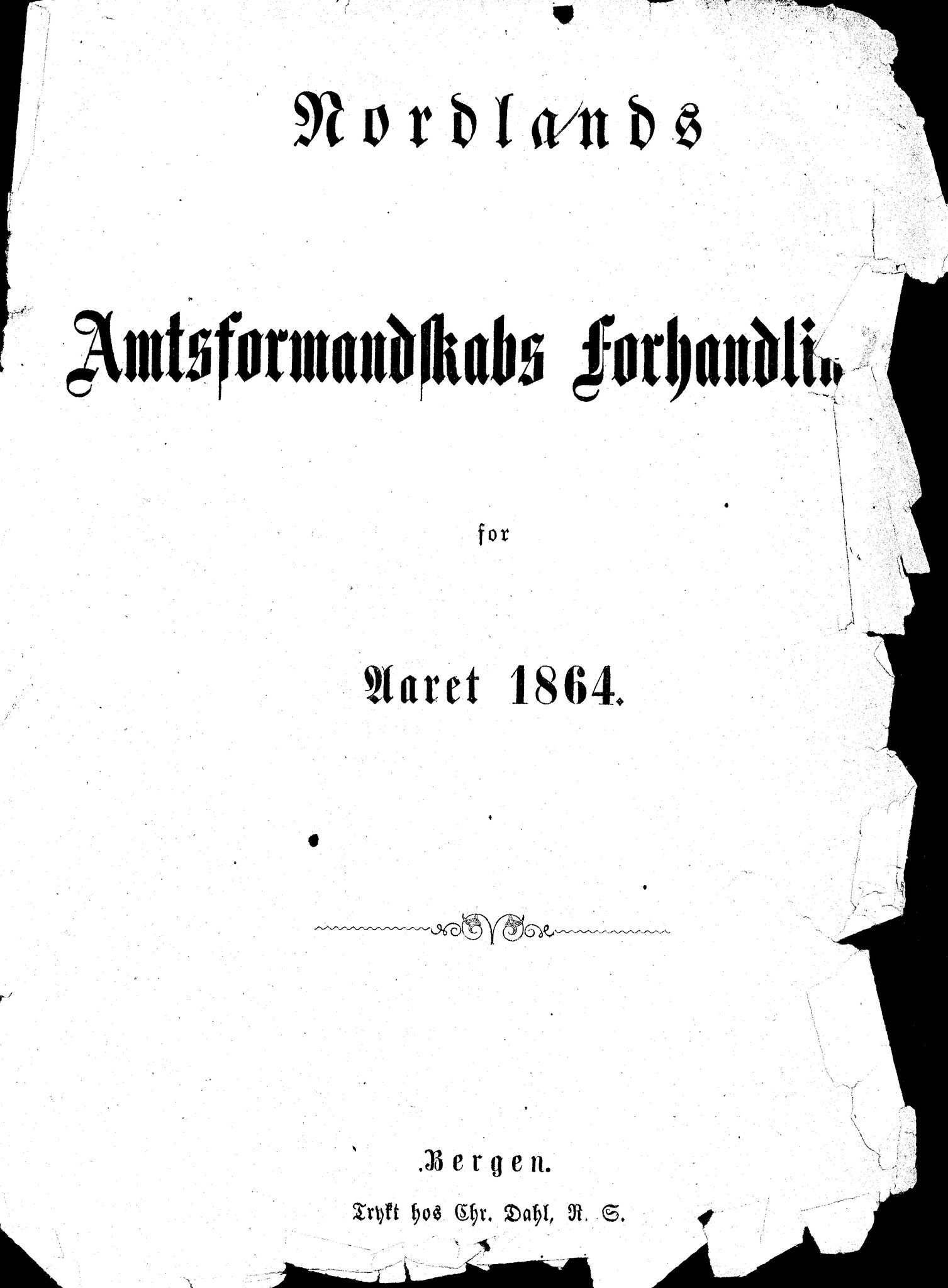 Nordland Fylkeskommune. Fylkestinget, AIN/NFK-17/176/A/Ac/L0004: Fylkestingsforhandlinger 1861-1865, 1861-1865