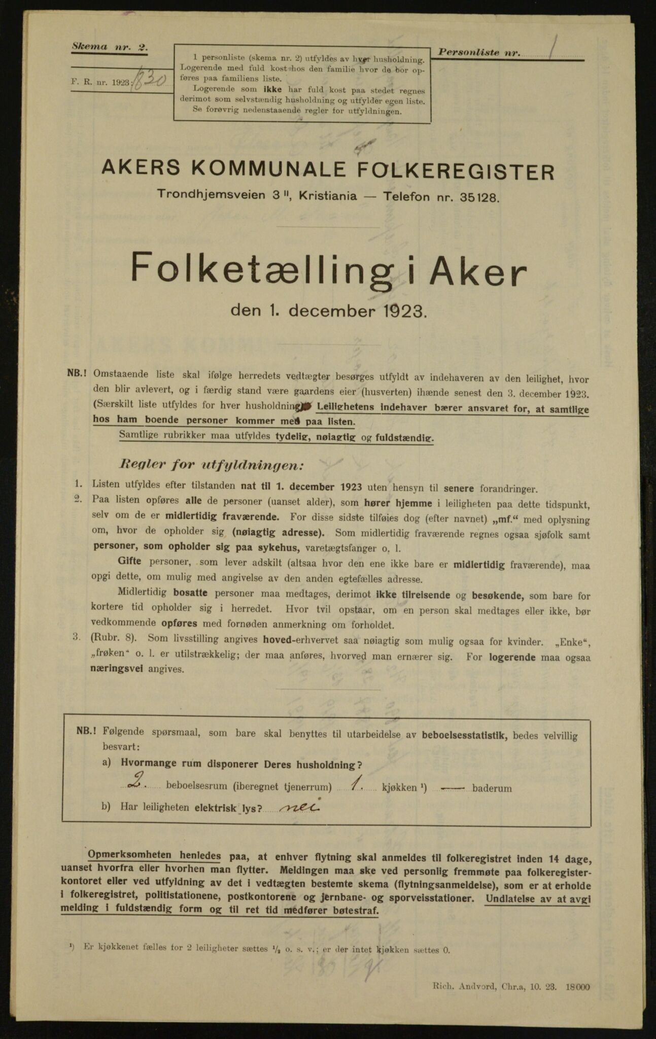 , Kommunal folketelling 1.12.1923 for Aker, 1923, s. 34154