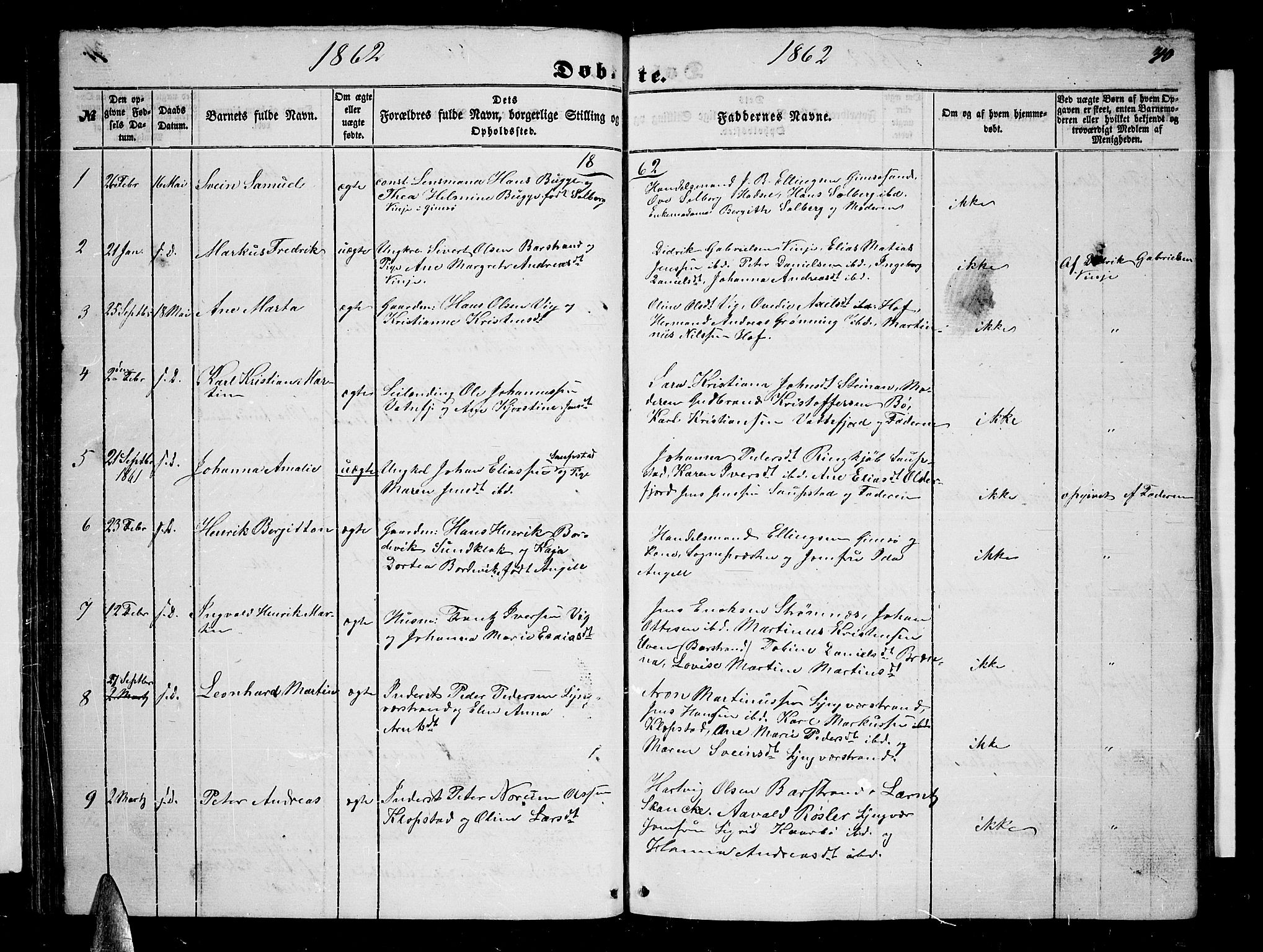 Ministerialprotokoller, klokkerbøker og fødselsregistre - Nordland, SAT/A-1459/876/L1102: Klokkerbok nr. 876C01, 1852-1886, s. 40