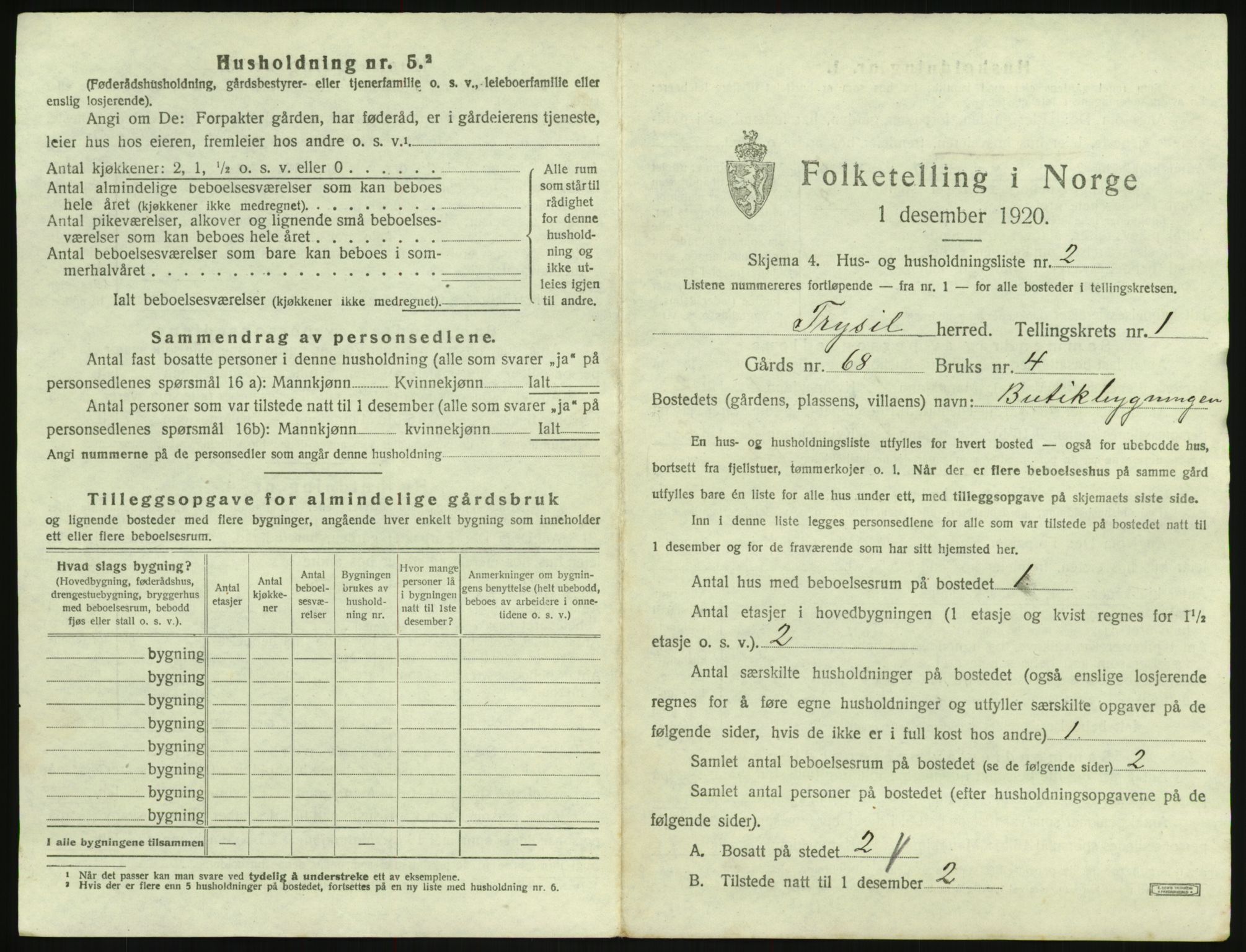 SAH, Folketelling 1920 for 0428 Trysil herred, 1920, s. 93