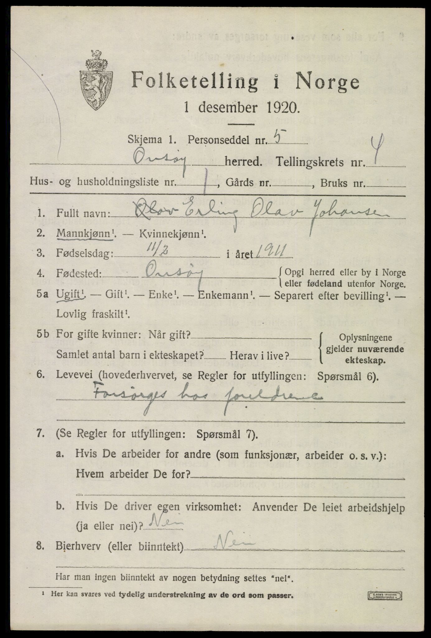 SAO, Folketelling 1920 for 0134 Onsøy herred, 1920, s. 4911