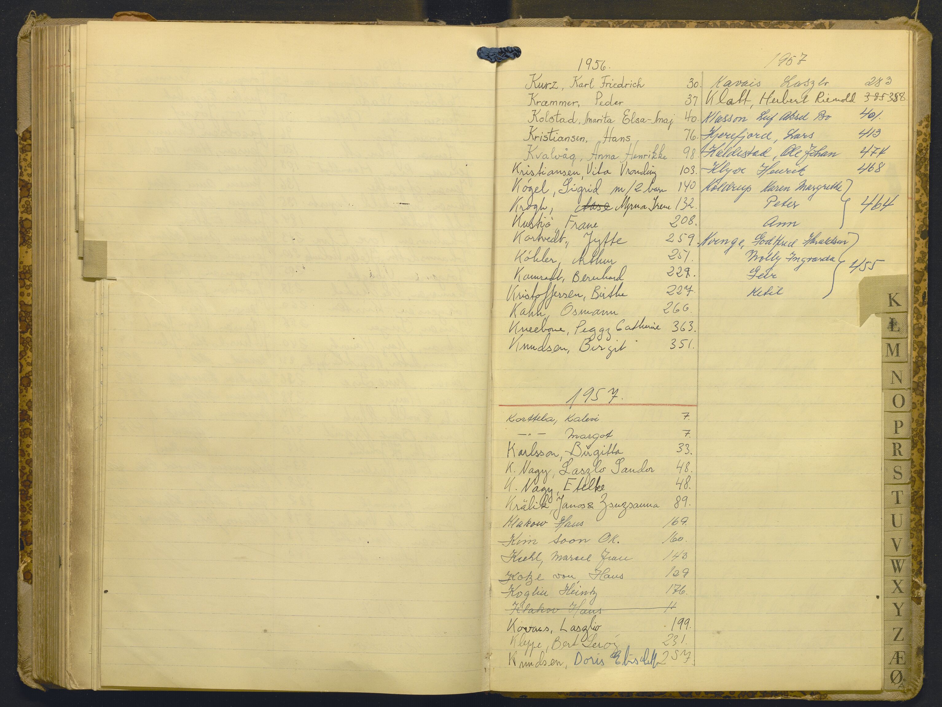 Hordaland politidistrikt, AV/SAB-A-64101/K/Ka/L0006: Framandsakjournal med register, 1956-1957
