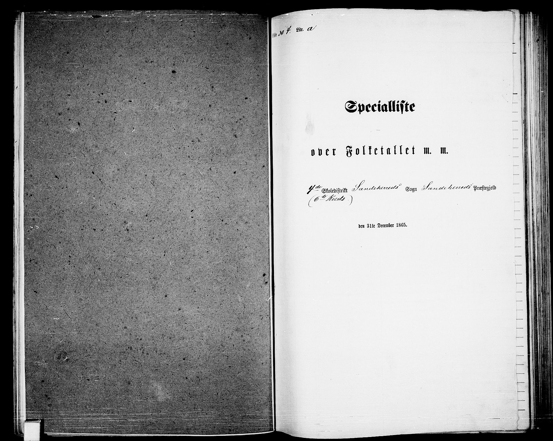 RA, Folketelling 1865 for 0724L Sandeherred prestegjeld, Sandeherred sokn, 1865, s. 107