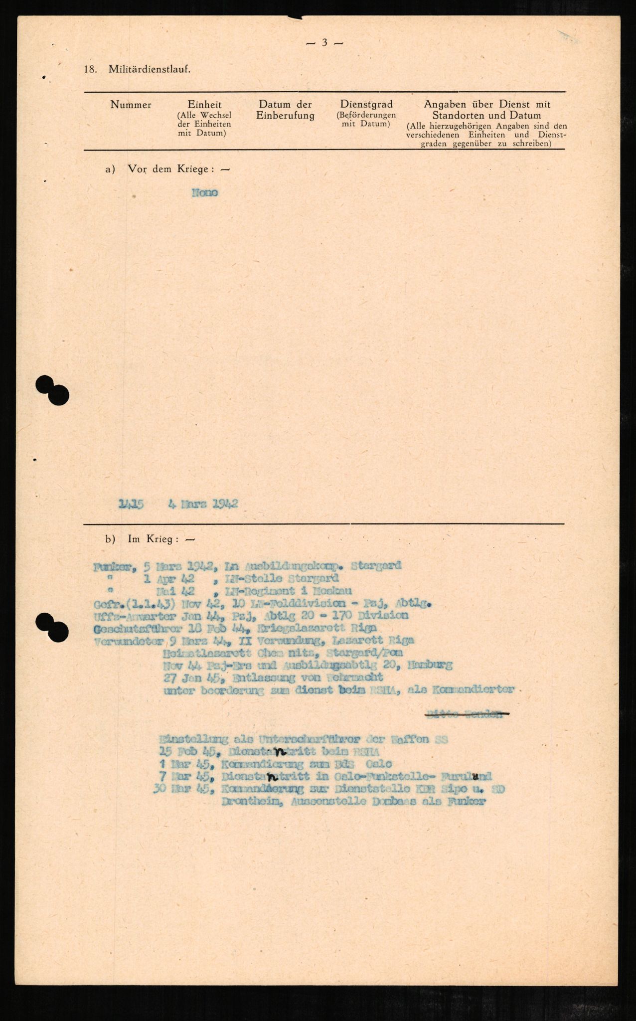Forsvaret, Forsvarets overkommando II, AV/RA-RAFA-3915/D/Db/L0002: CI Questionaires. Tyske okkupasjonsstyrker i Norge. Tyskere., 1945-1946, s. 154