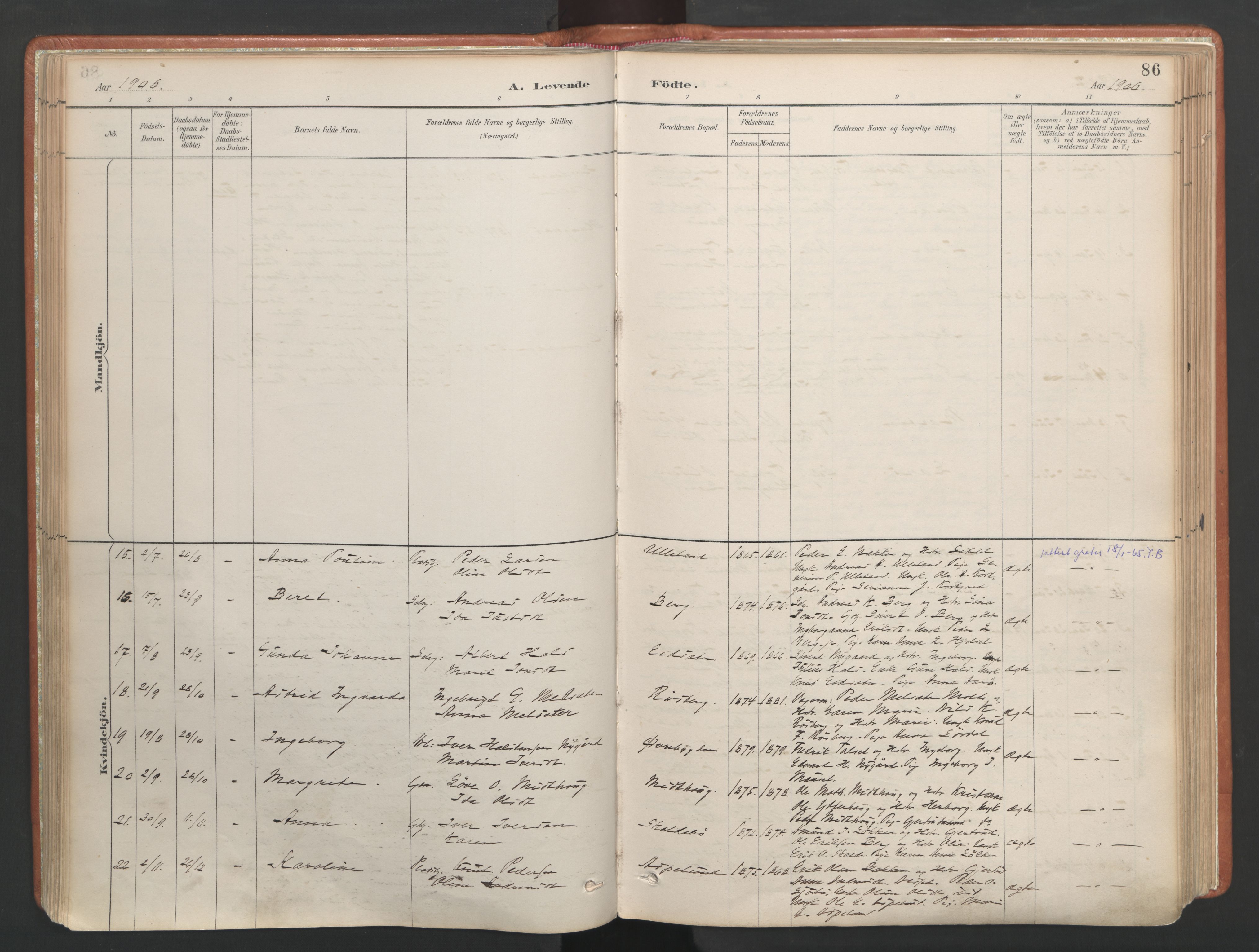 Ministerialprotokoller, klokkerbøker og fødselsregistre - Møre og Romsdal, AV/SAT-A-1454/557/L0682: Ministerialbok nr. 557A04, 1887-1970, s. 86