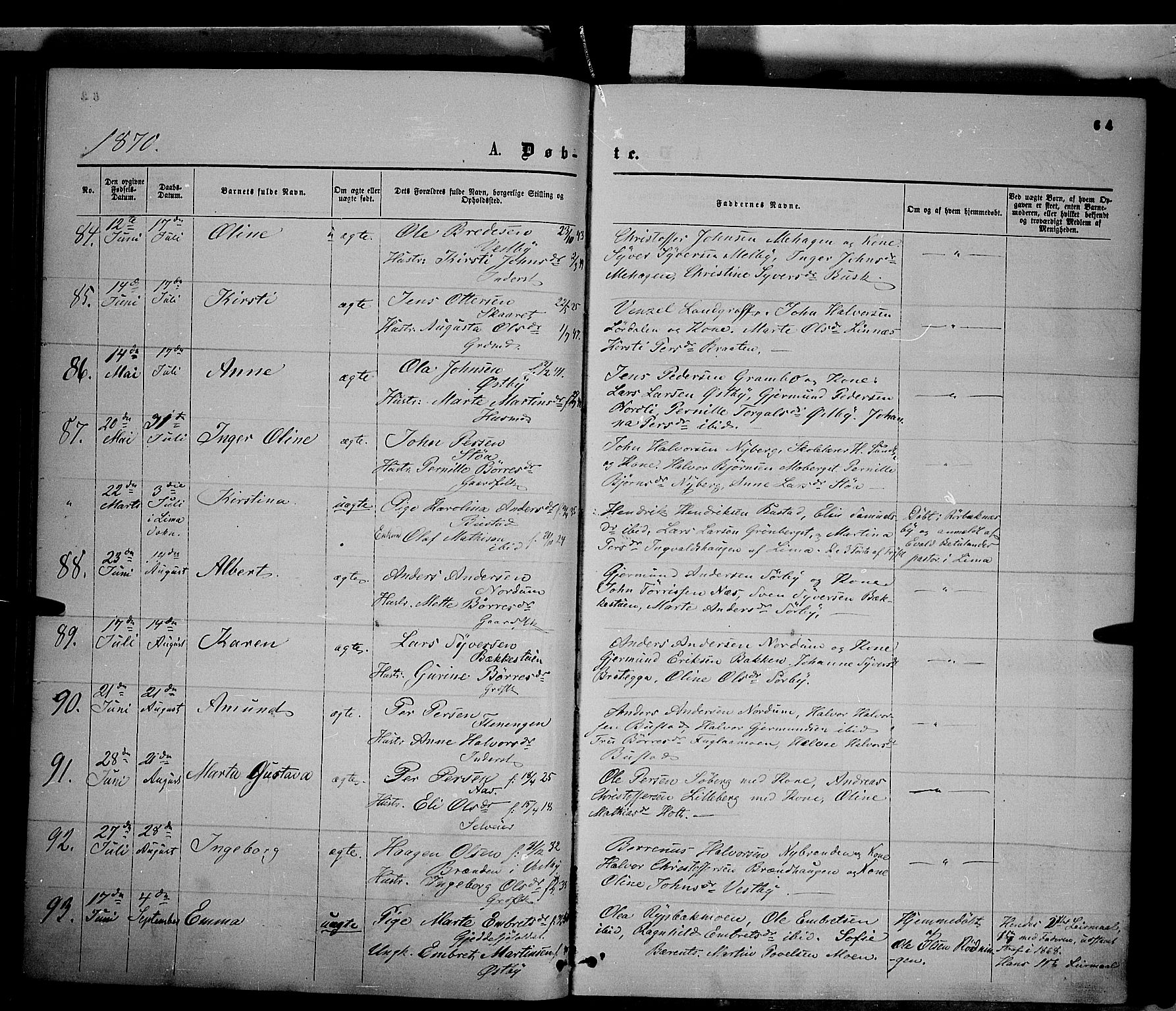 Trysil prestekontor, AV/SAH-PREST-046/H/Ha/Haa/L0006: Ministerialbok nr. 6, 1866-1873, s. 64