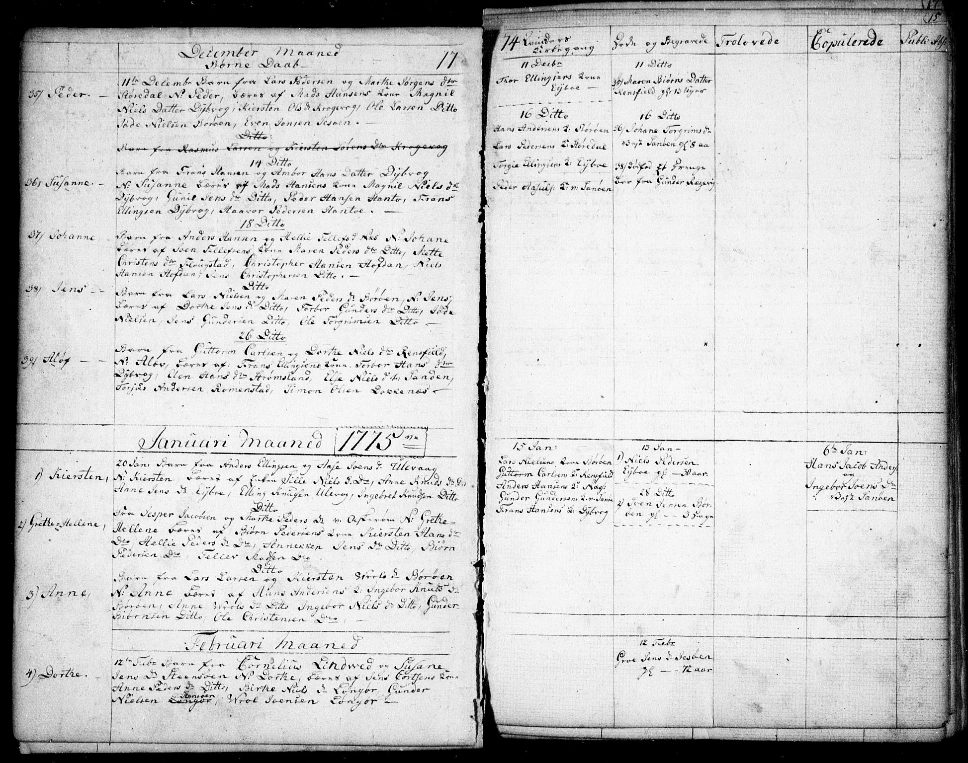 Dypvåg sokneprestkontor, AV/SAK-1111-0007/F/Fb/Fba/L0007: Klokkerbok nr. B 7, 1762-1810, s. 15