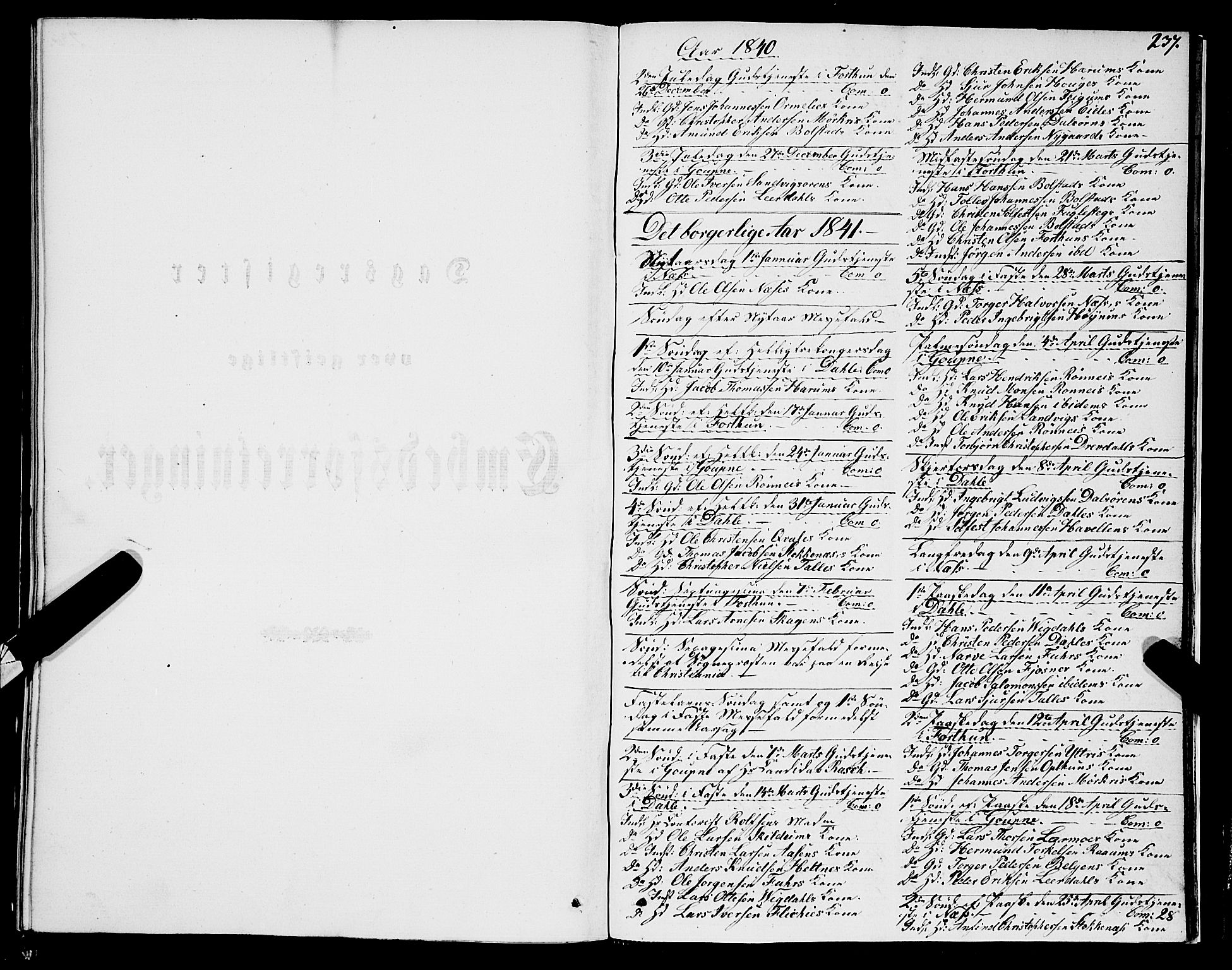 Luster sokneprestembete, SAB/A-81101/H/Haa/Haaa/L0006: Ministerialbok nr. A 6, 1840-1848, s. 237