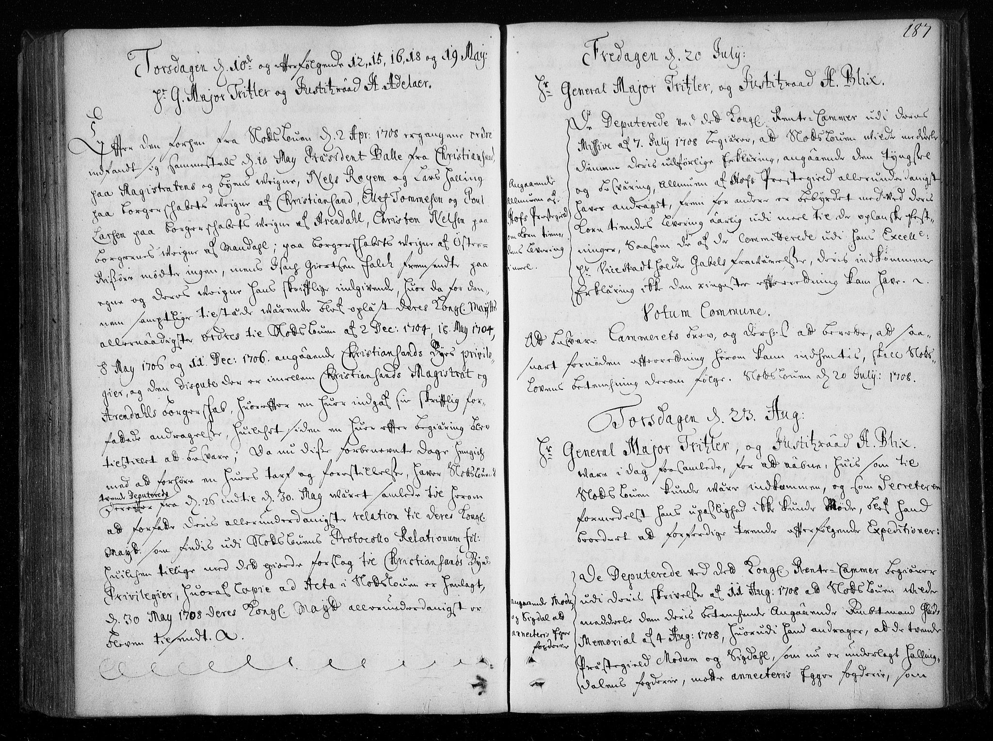 Stattholderembetet 1572-1771, AV/RA-EA-2870/Aa/L0001: Voteringsprotokoll med register, 1704-1709, s. 186b-187a