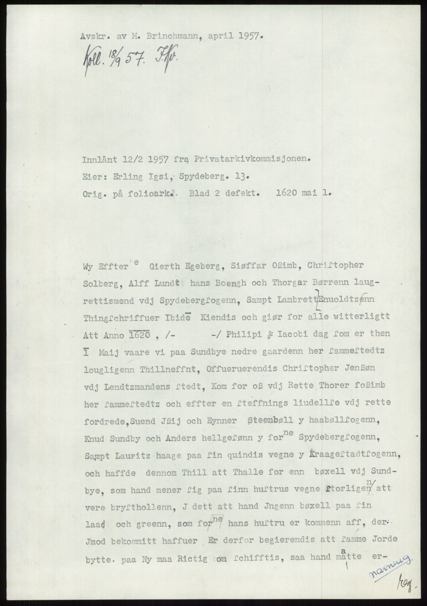 Samlinger til kildeutgivelse, Diplomavskriftsamlingen, AV/RA-EA-4053/H/Ha, s. 373