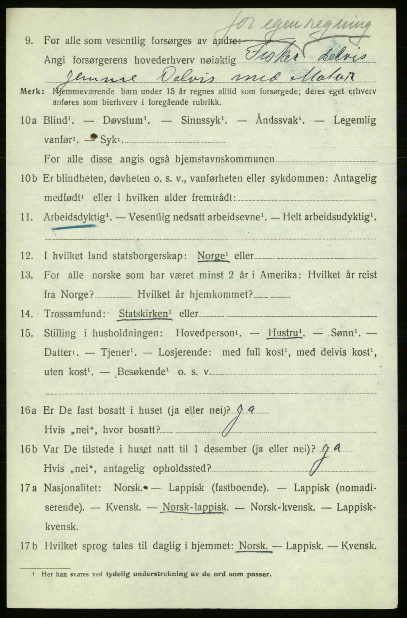 SATØ, Folketelling 1920 for 2017 Kvalsund herred, 1920, s. 833