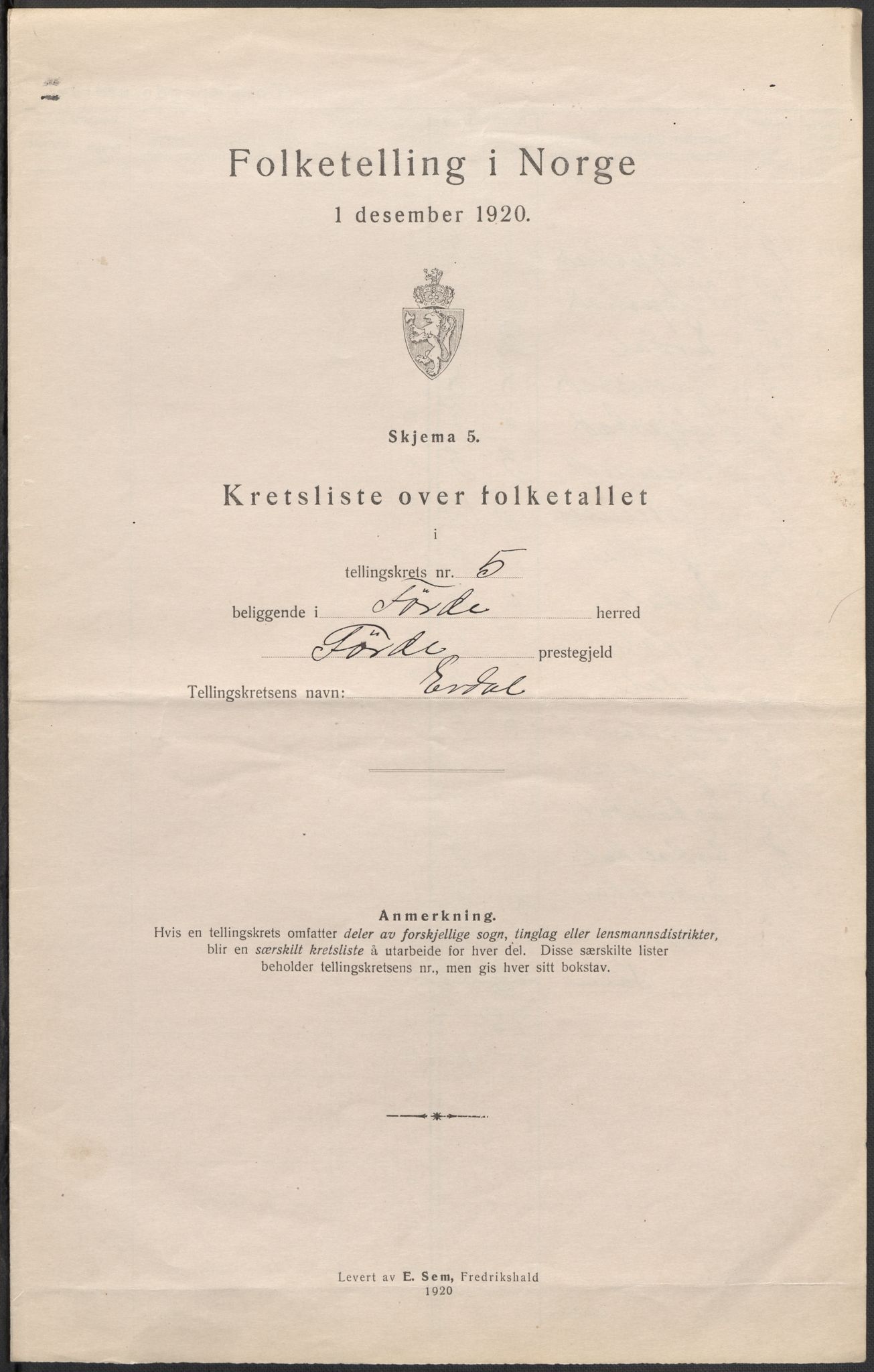 SAB, Folketelling 1920 for 1432 Førde herred, 1920, s. 17