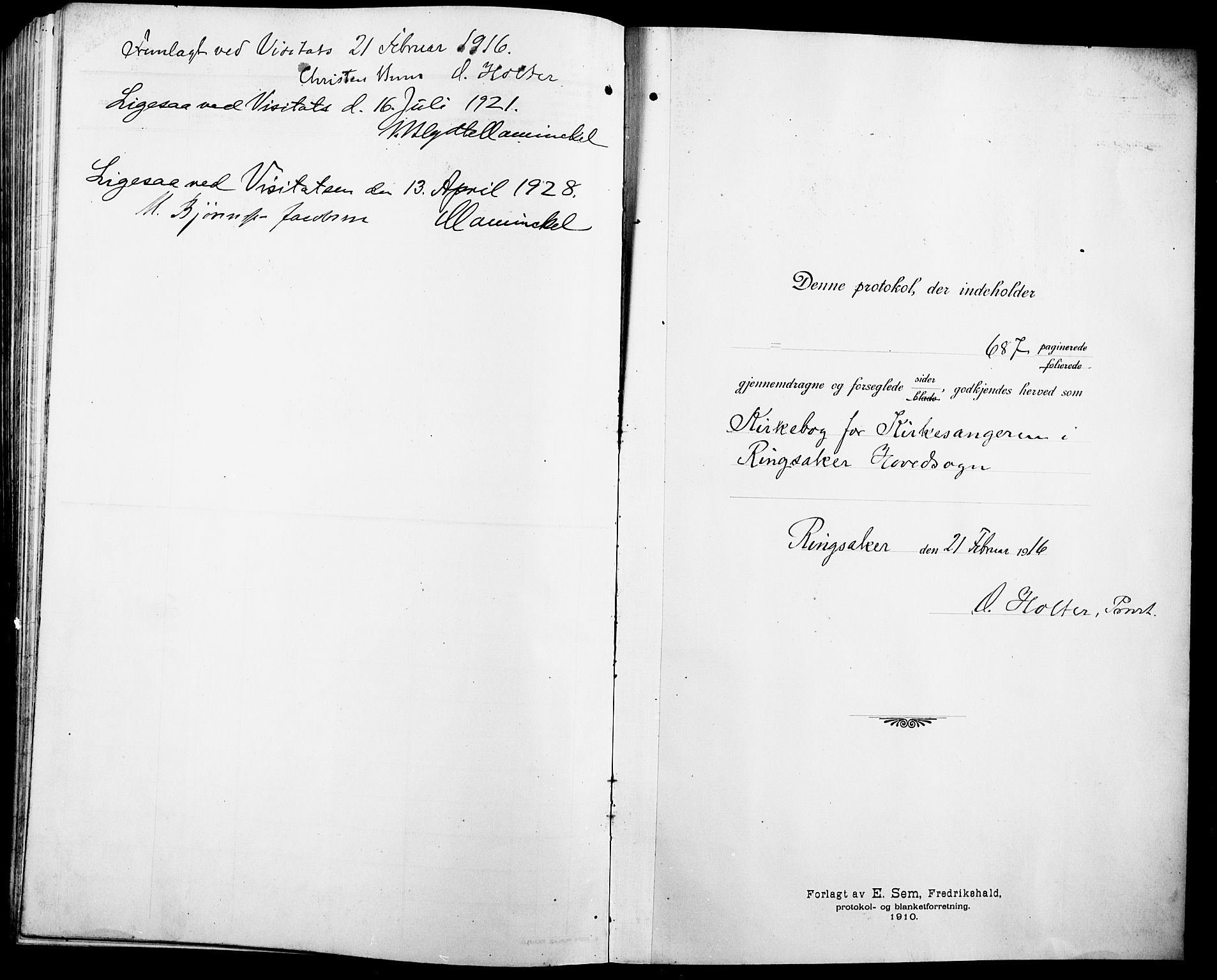 Ringsaker prestekontor, SAH/PREST-014/L/La/L0018: Klokkerbok nr. 18, 1913-1922