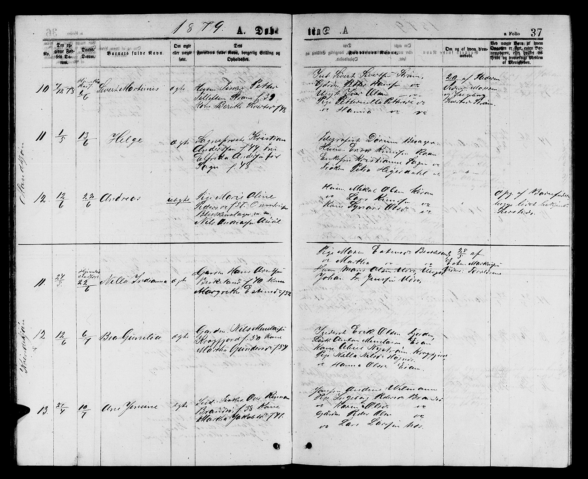 Ministerialprotokoller, klokkerbøker og fødselsregistre - Sør-Trøndelag, AV/SAT-A-1456/657/L0715: Klokkerbok nr. 657C02, 1873-1888, s. 37