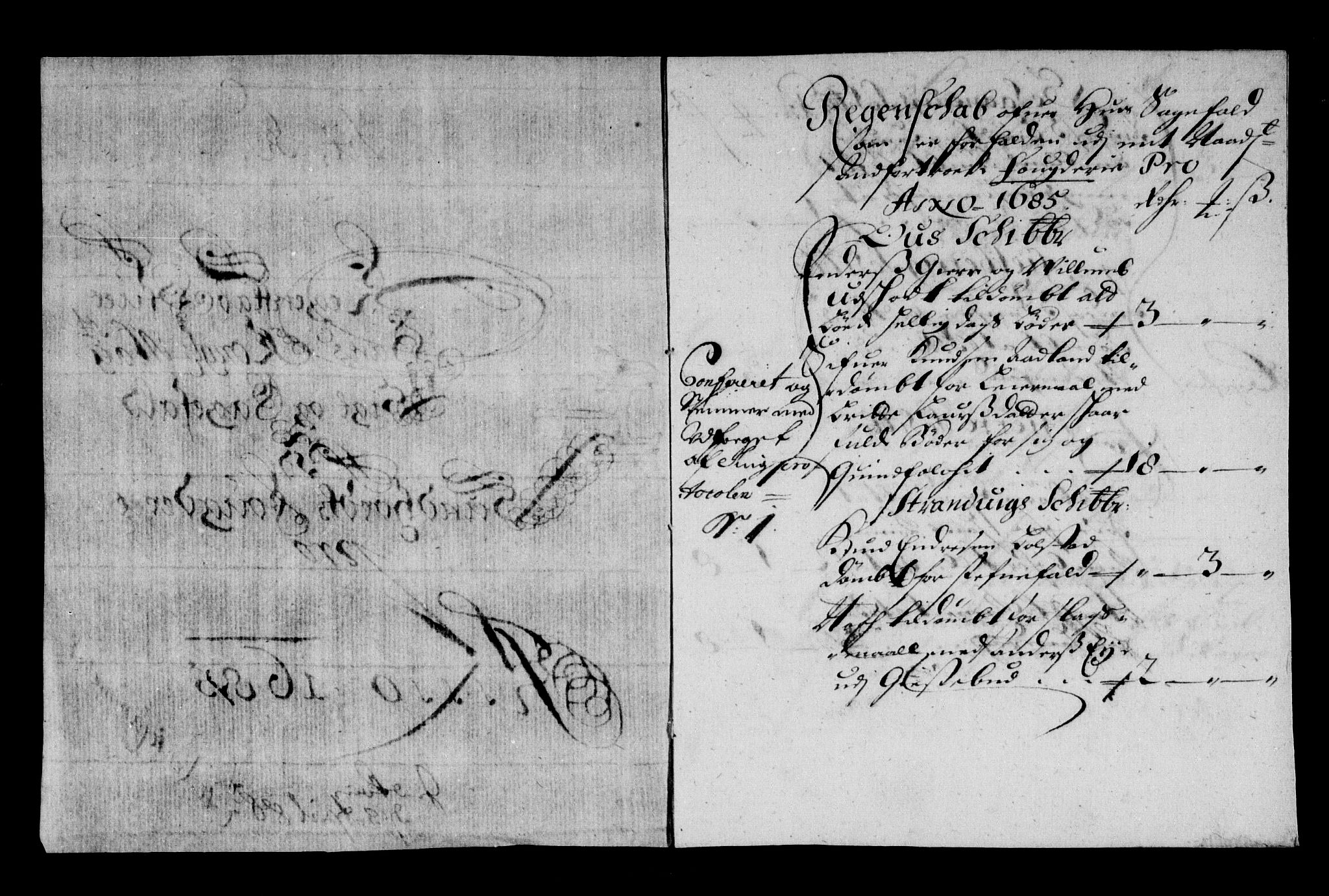 Rentekammeret inntil 1814, Reviderte regnskaper, Stiftamtstueregnskaper, Bergen stiftamt, AV/RA-EA-6043/R/Rc/L0077: Bergen stiftamt, 1685