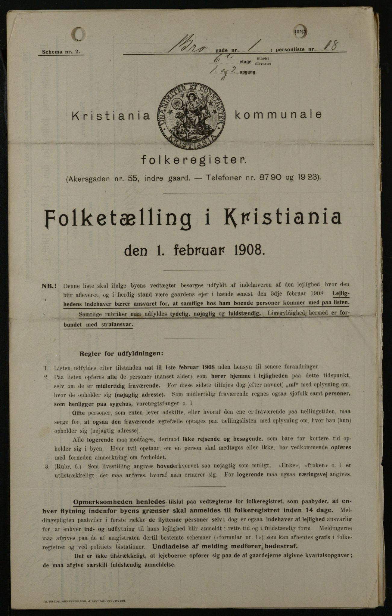 OBA, Kommunal folketelling 1.2.1908 for Kristiania kjøpstad, 1908, s. 9208