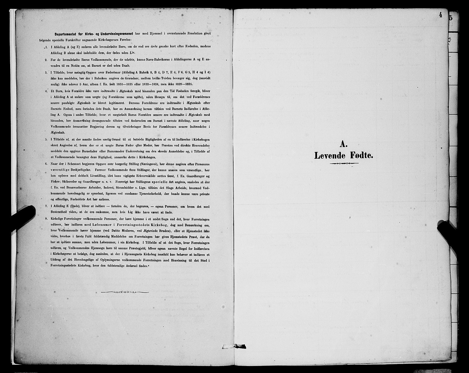 Korskirken sokneprestembete, SAB/A-76101/H/Hab: Klokkerbok nr. B 9, 1887-1896, s. 4