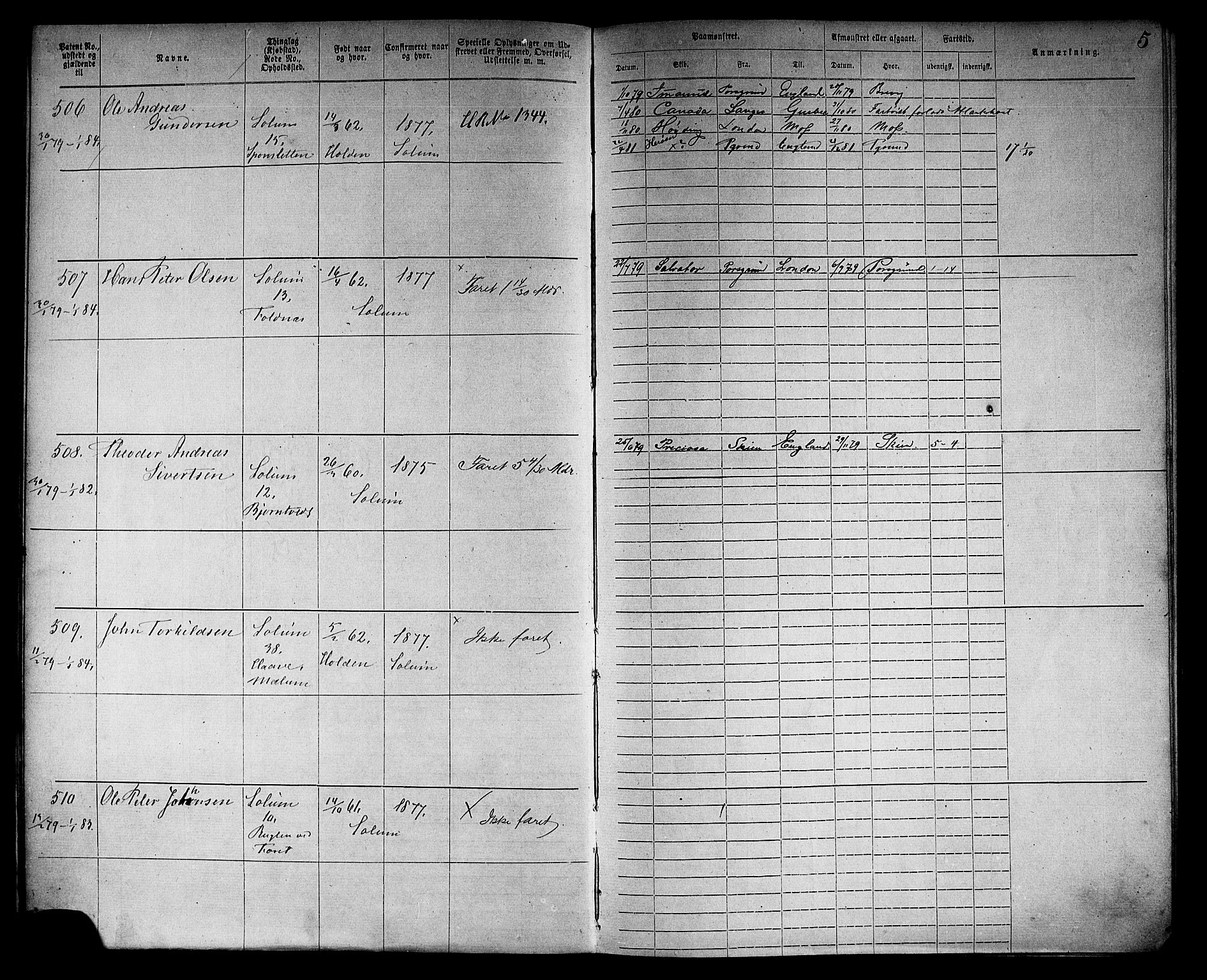 Porsgrunn innrulleringskontor, AV/SAKO-A-829/F/Fb/L0005: Annotasjonsrulle, 1878-1898, s. 7