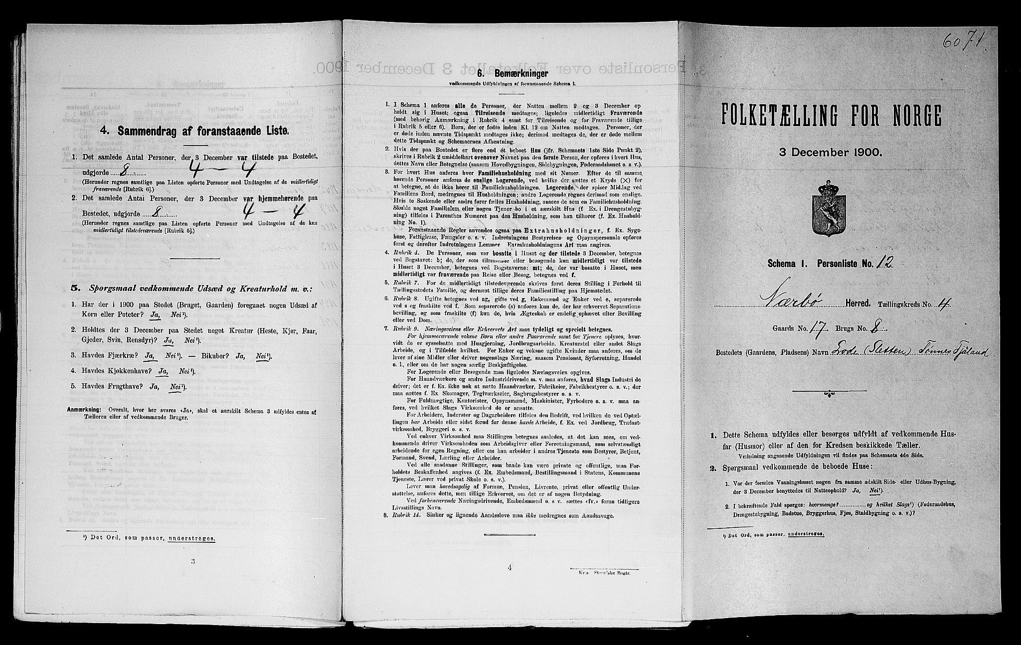 SAST, Folketelling 1900 for 1119 Nærbø herred, 1900, s. 343
