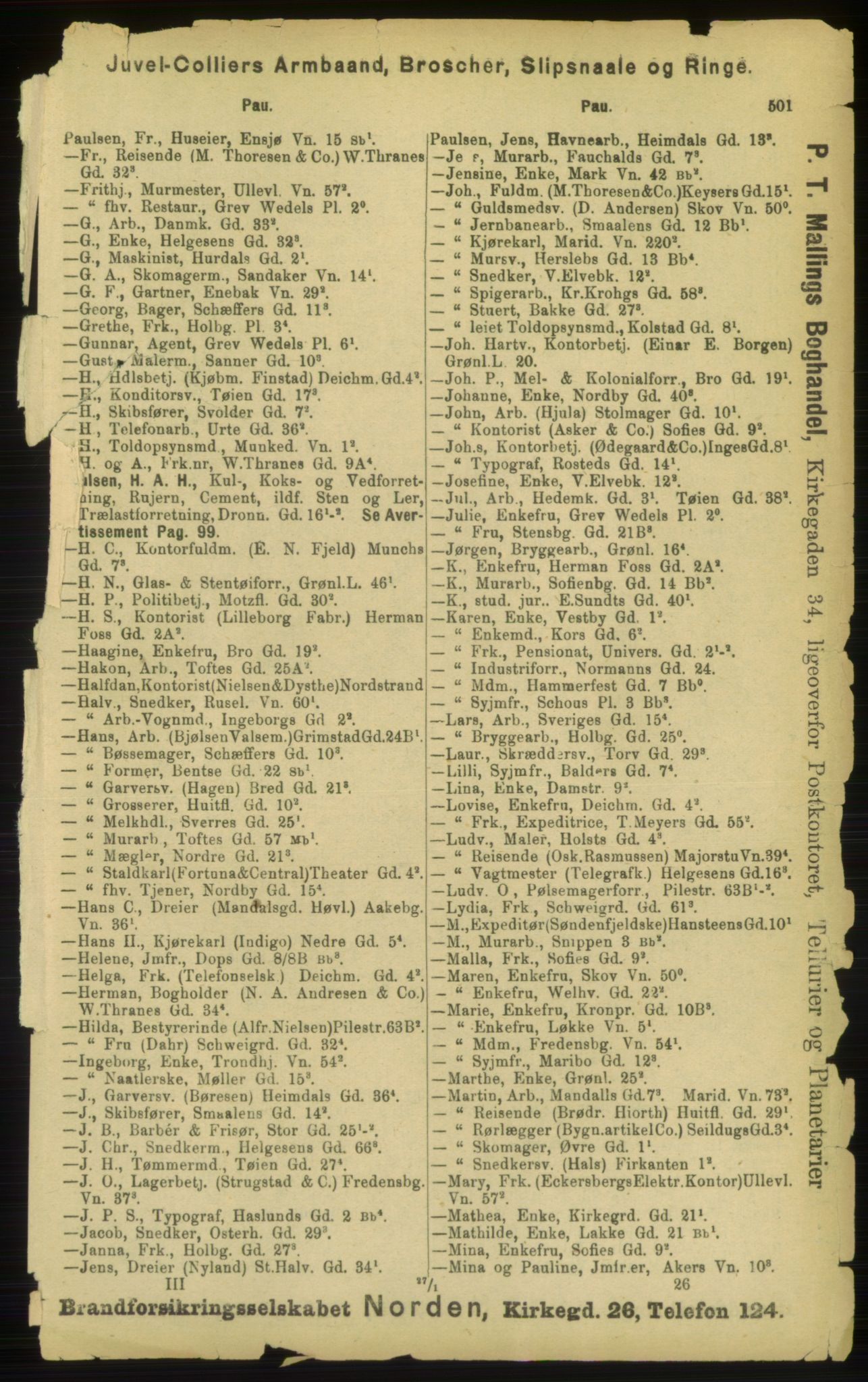 Kristiania/Oslo adressebok, PUBL/-, 1898, s. 501