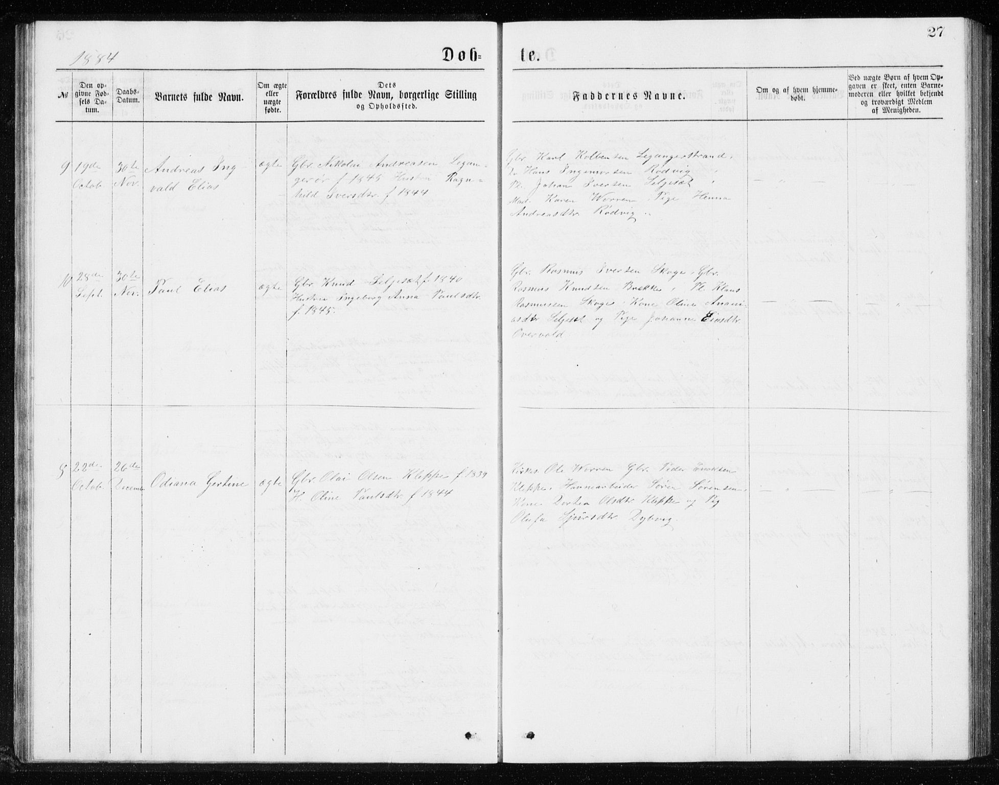 Ministerialprotokoller, klokkerbøker og fødselsregistre - Møre og Romsdal, AV/SAT-A-1454/508/L0097: Klokkerbok nr. 508C01, 1873-1897, s. 27