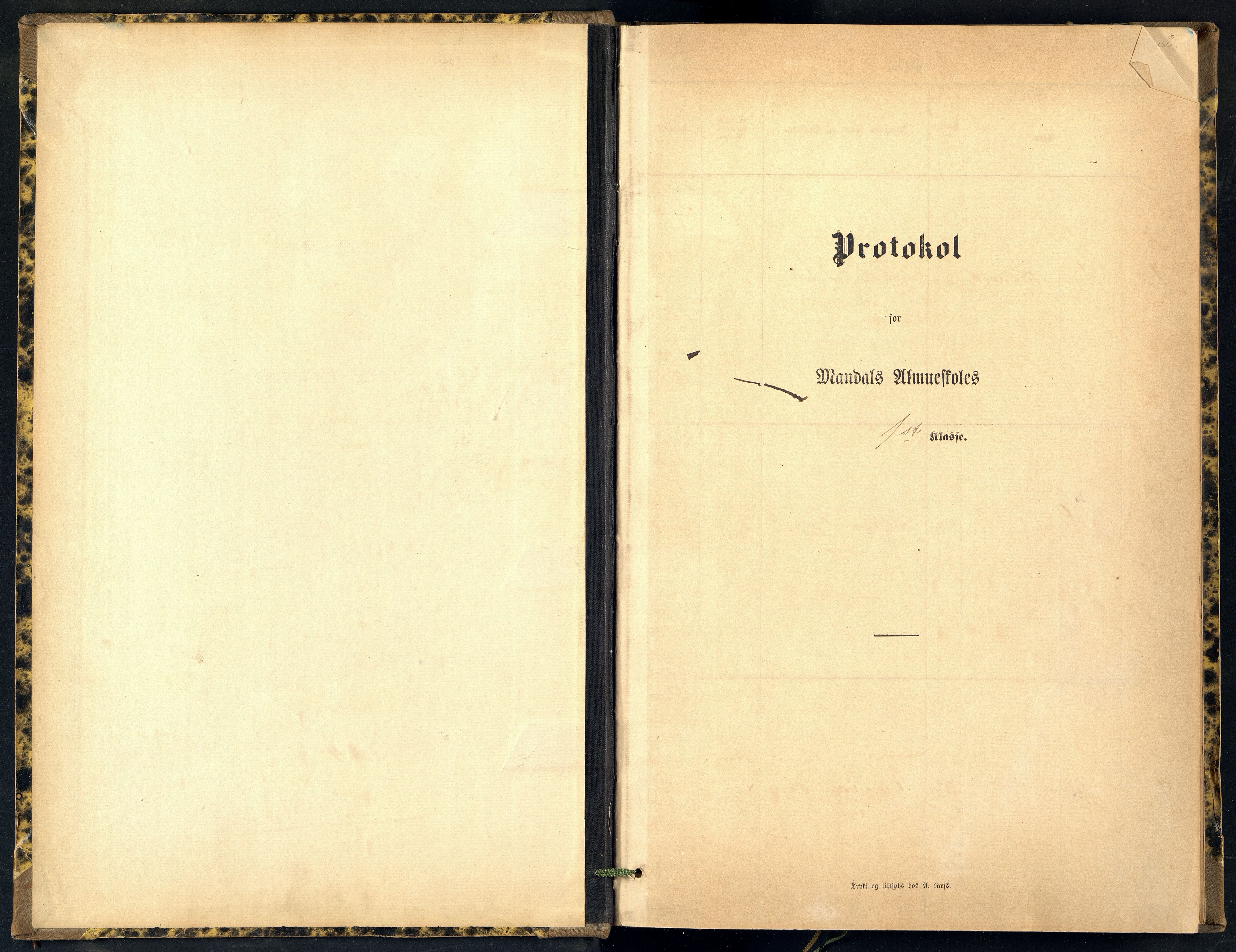 Mandal By - Mandal Allmueskole/Folkeskole/Skole, ARKSOR/1002MG551/H/L0032: Skoleprotokoll, 1886-1893