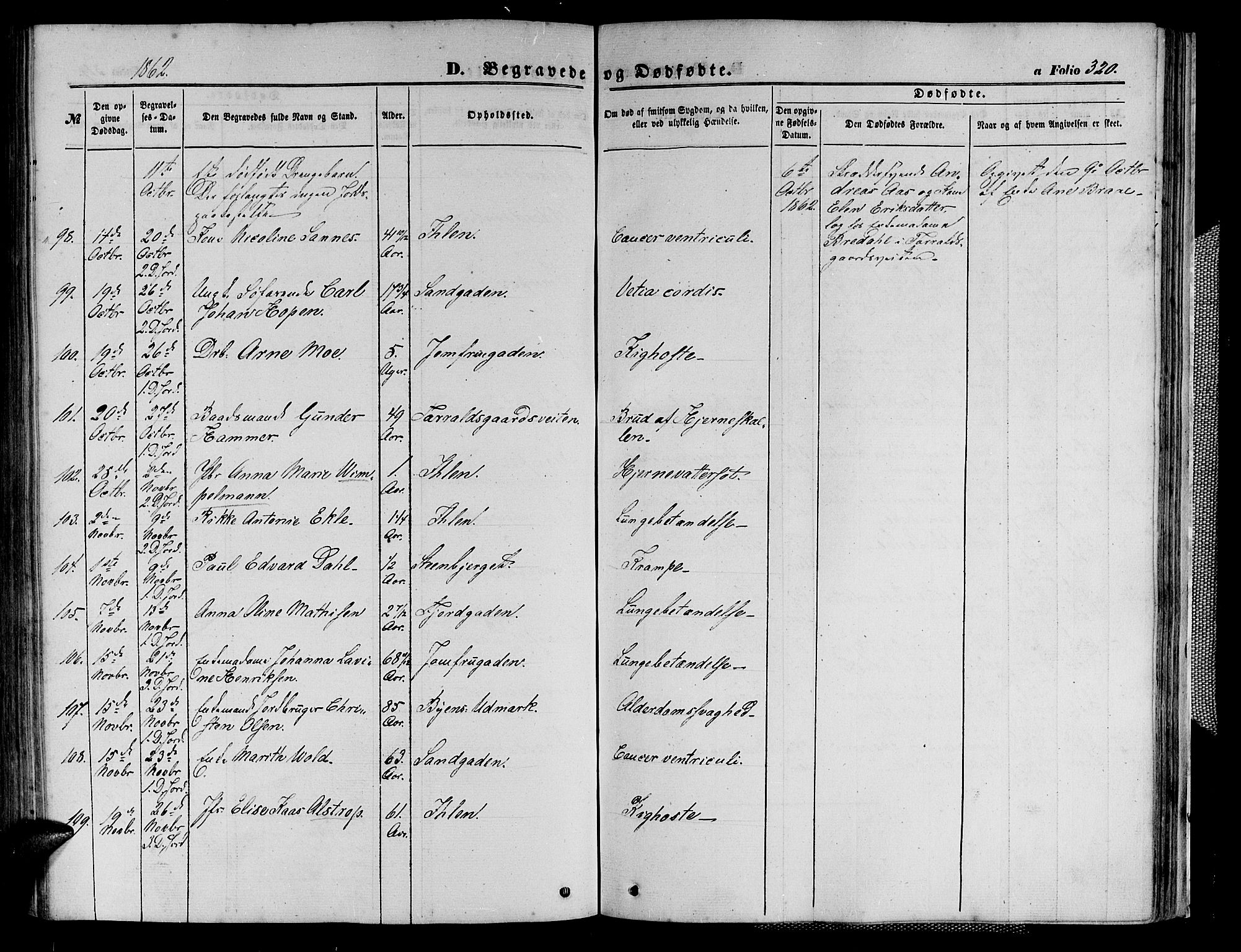 Ministerialprotokoller, klokkerbøker og fødselsregistre - Sør-Trøndelag, SAT/A-1456/602/L0139: Klokkerbok nr. 602C07, 1859-1864, s. 320