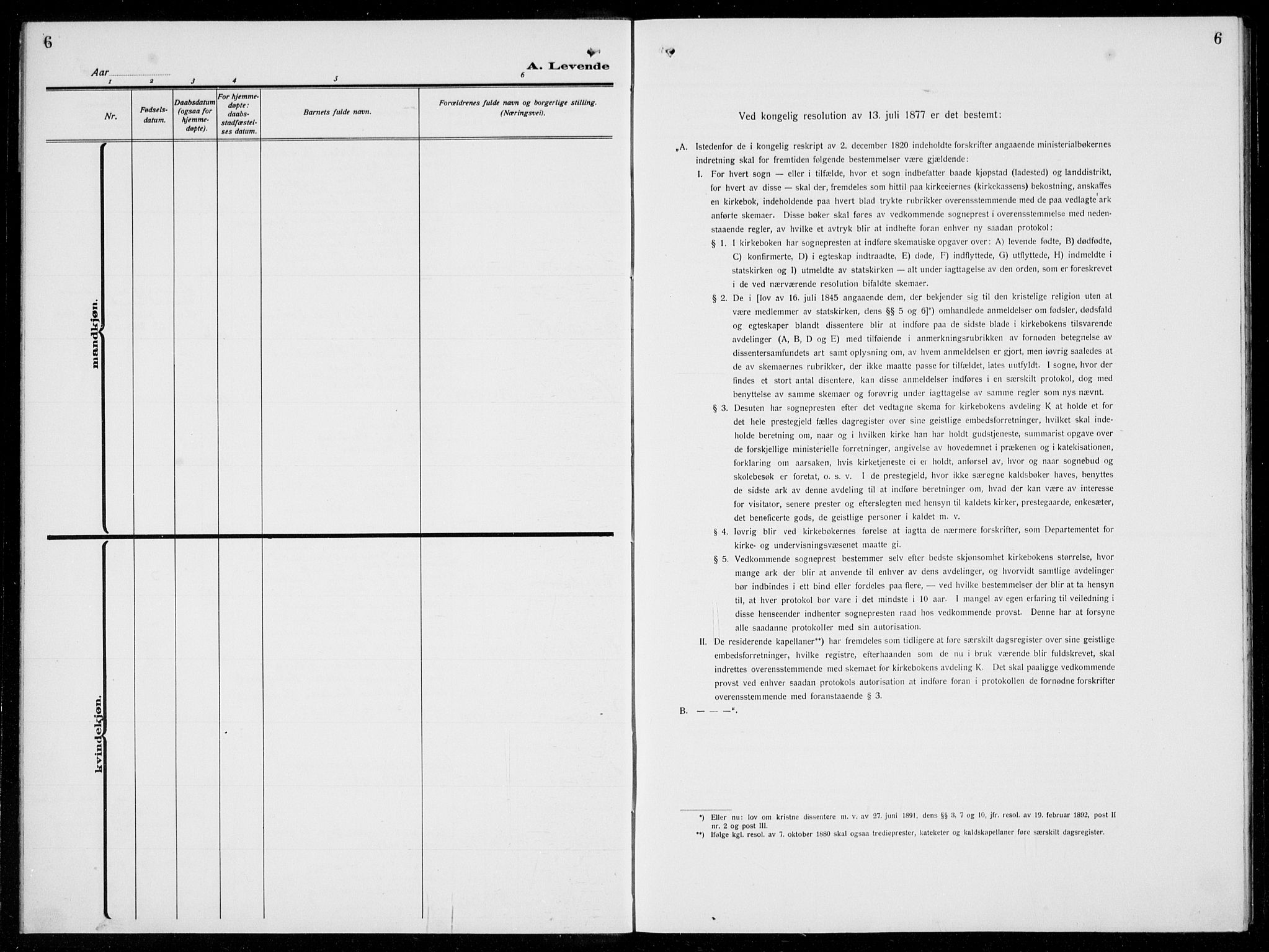 Arna Sokneprestembete, AV/SAB-A-74001/H/Ha/Hab: Klokkerbok nr. A  6, 1922-1936, s. 6