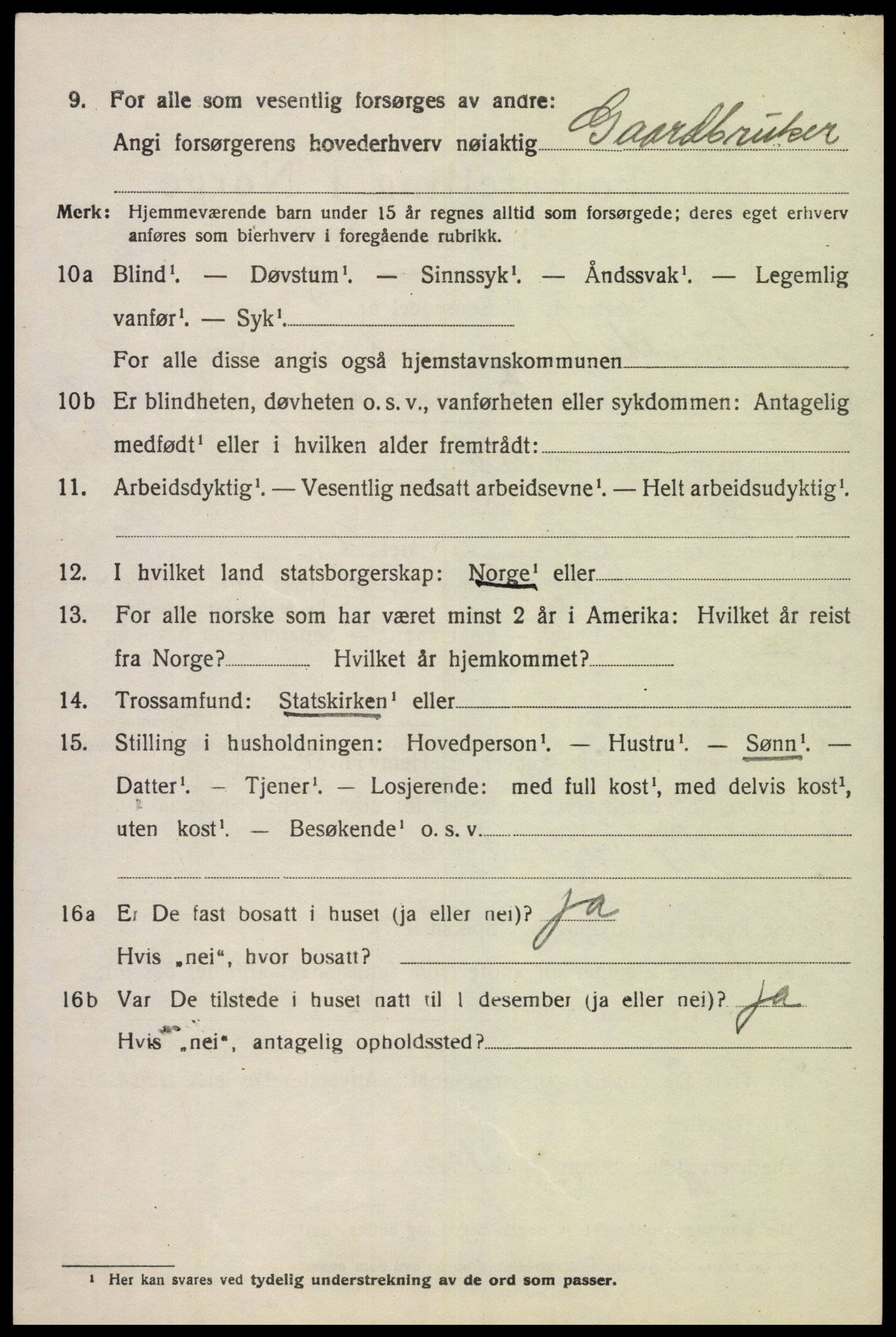 SAK, Folketelling 1920 for 1034 Hægebostad herred, 1920, s. 2028