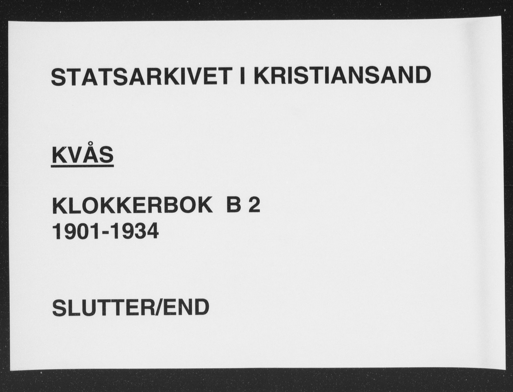 Lyngdal sokneprestkontor, AV/SAK-1111-0029/F/Fb/Fbb/L0002: Klokkerbok nr. B 2, 1901-1934