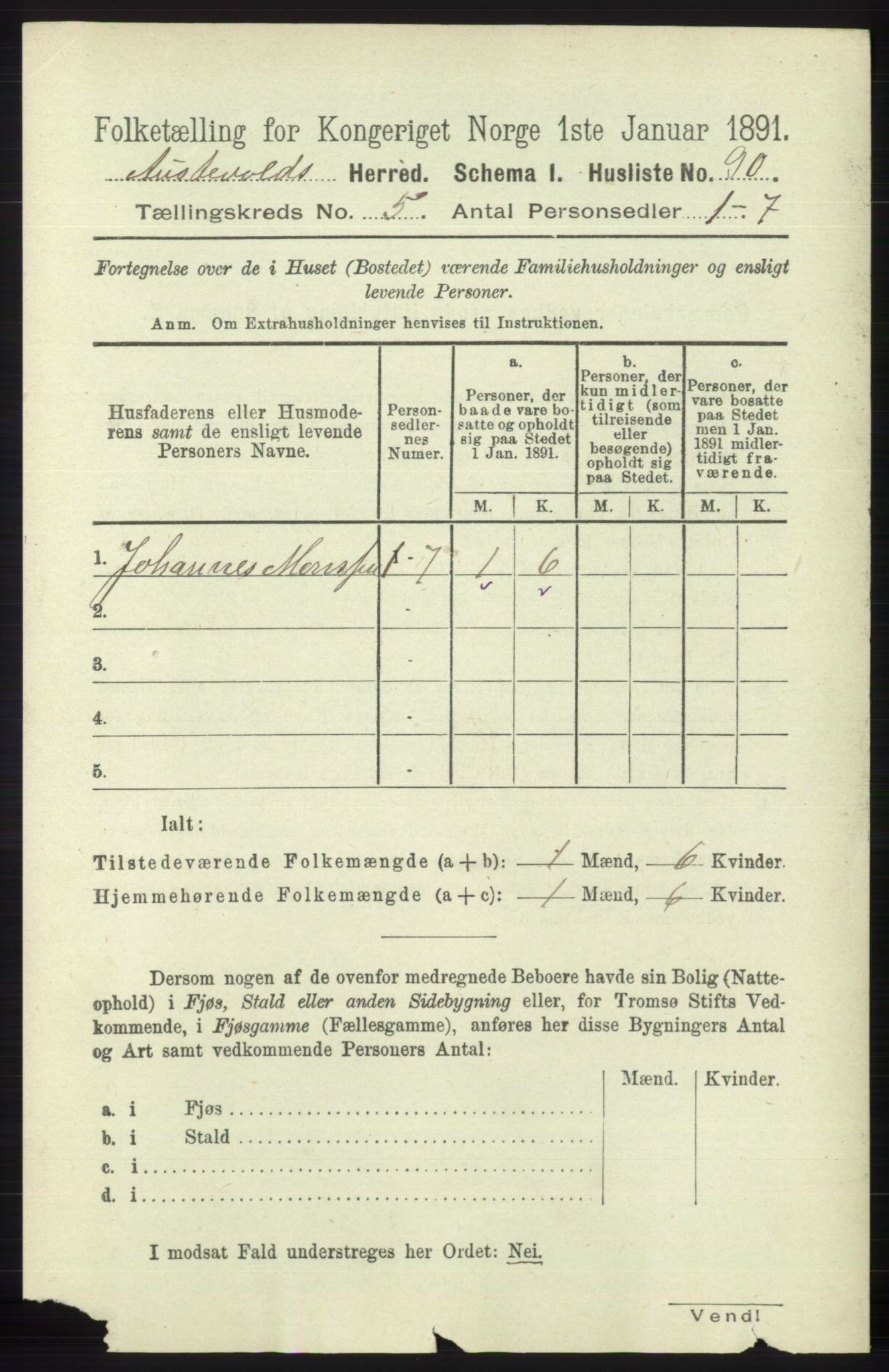 RA, Folketelling 1891 for 1244 Austevoll herred, 1891, s. 2001