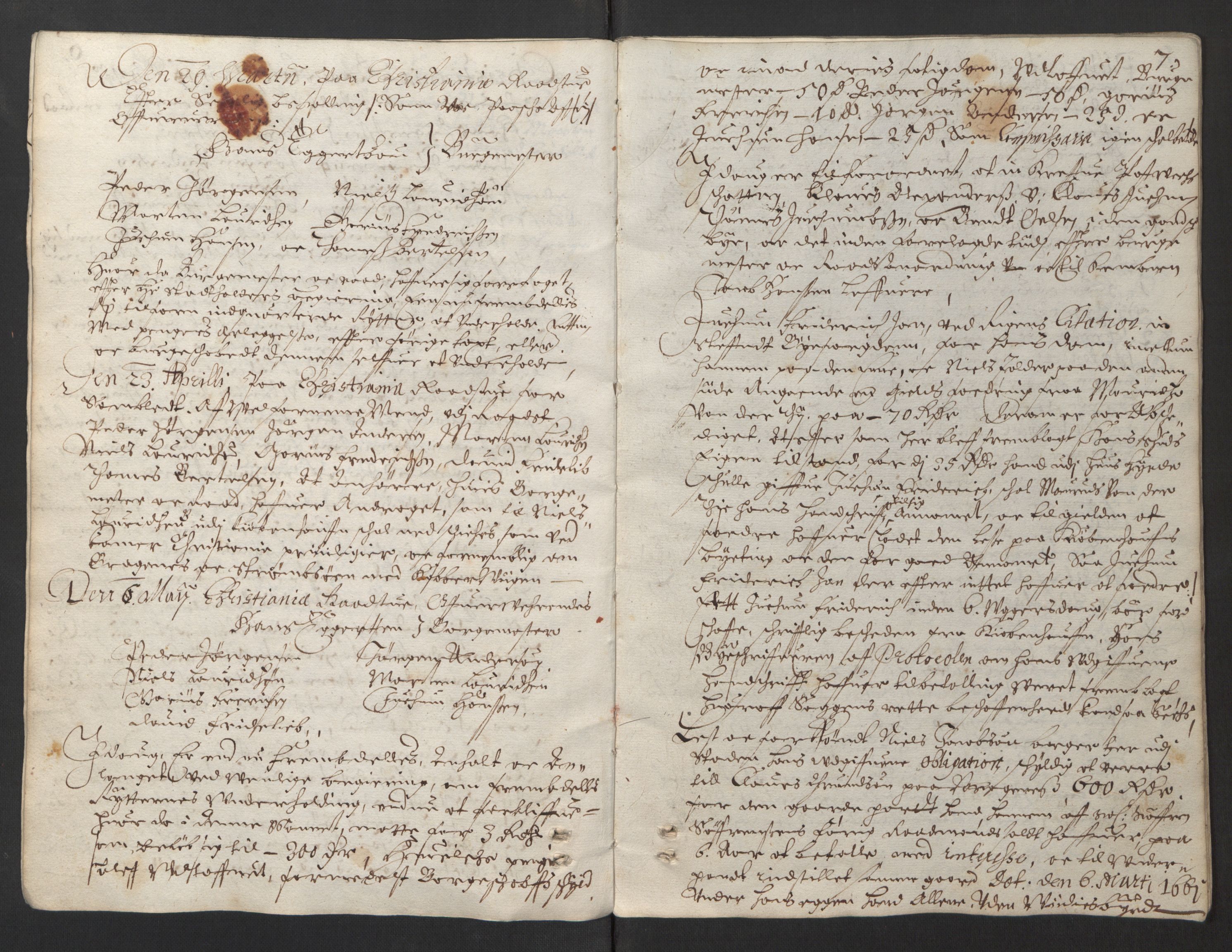 Christiania rådstuerett, AV/SAO-A-11132/F/Fa/L0002: Justisprotokoll, 1662-1663, s. 6b-7a